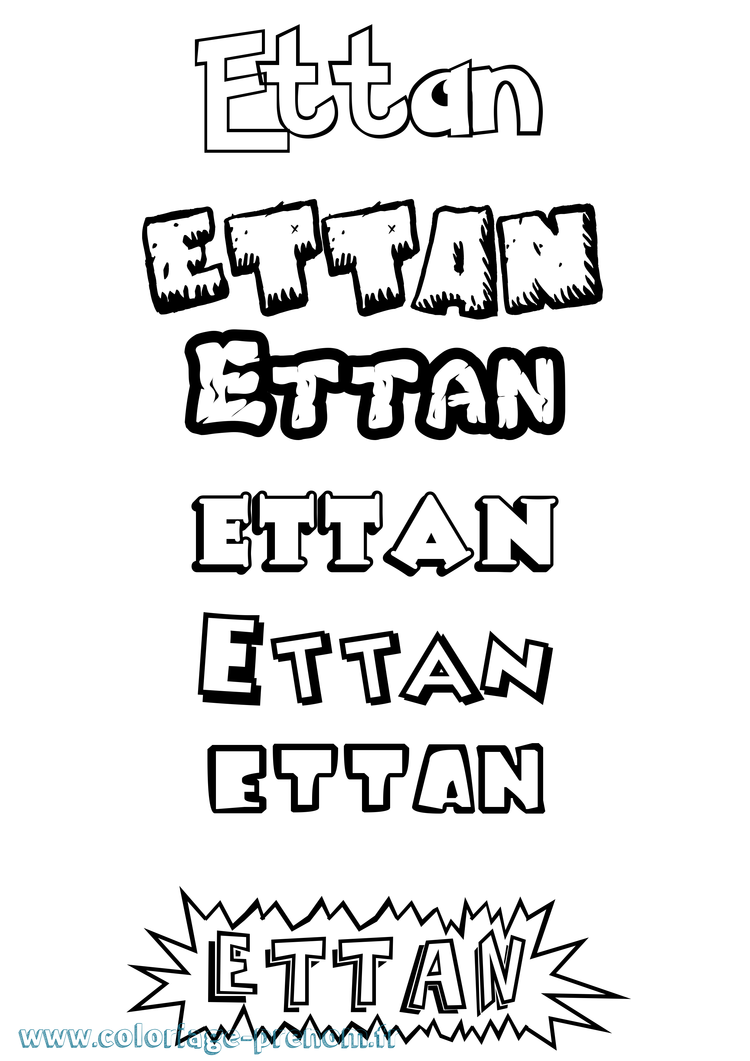 Coloriage Ettan Dessin Animé Coloriage prénom Ettan Dessin Animé