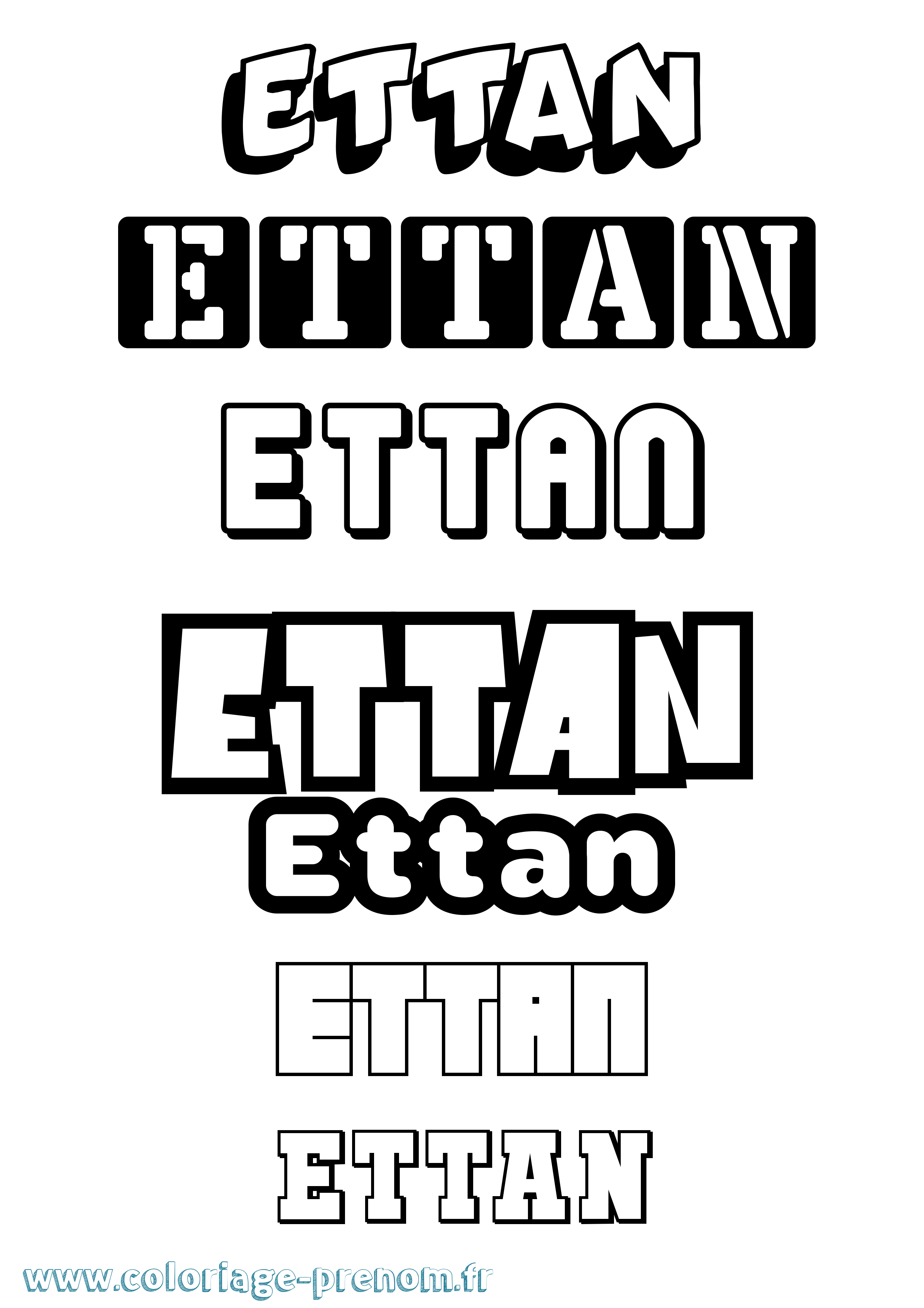 Coloriage Ettan Simple Coloriage prénom Ettan Simple