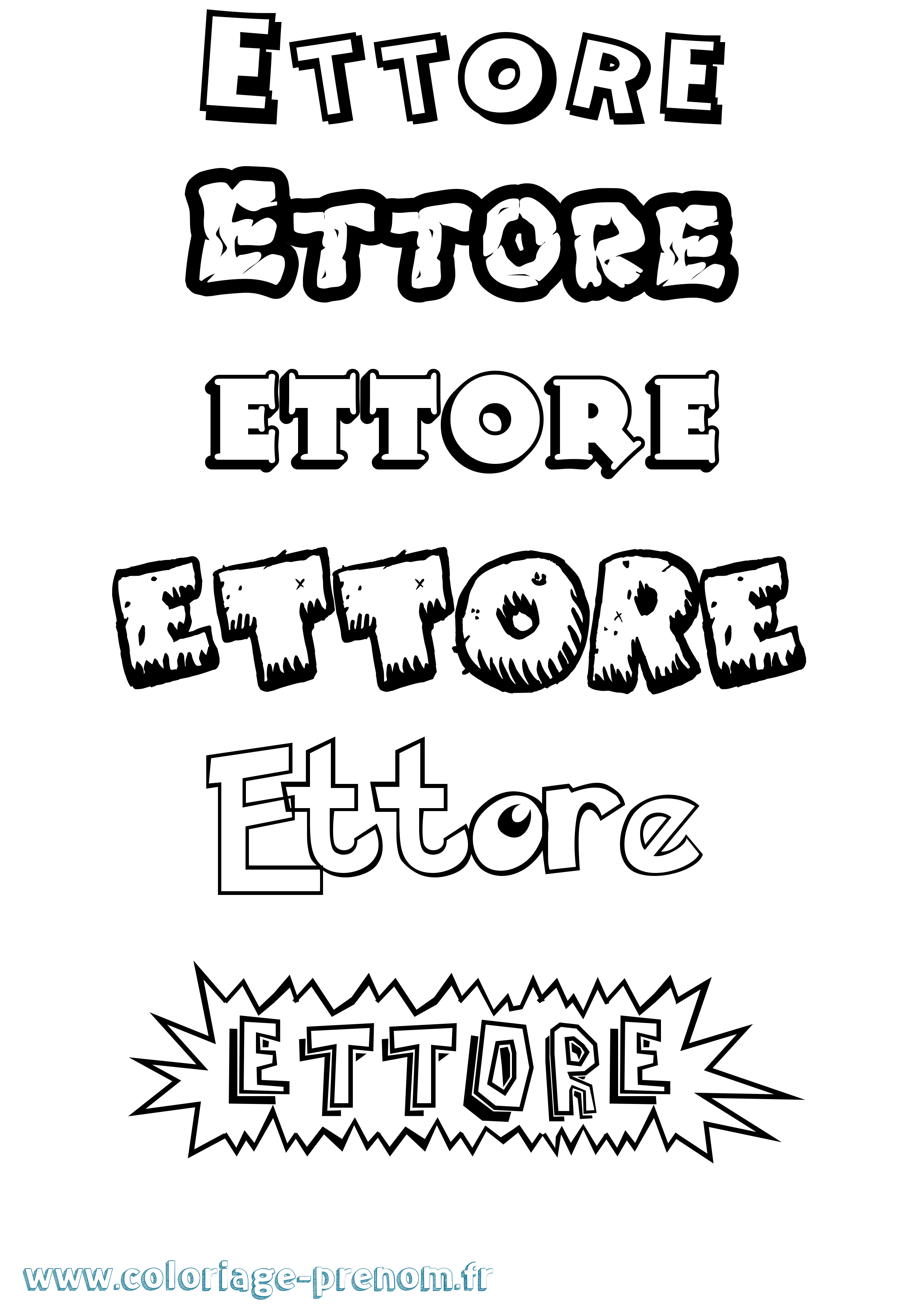 Coloriage Ettore Dessin Animé Coloriage prénom Ettore Dessin Animé