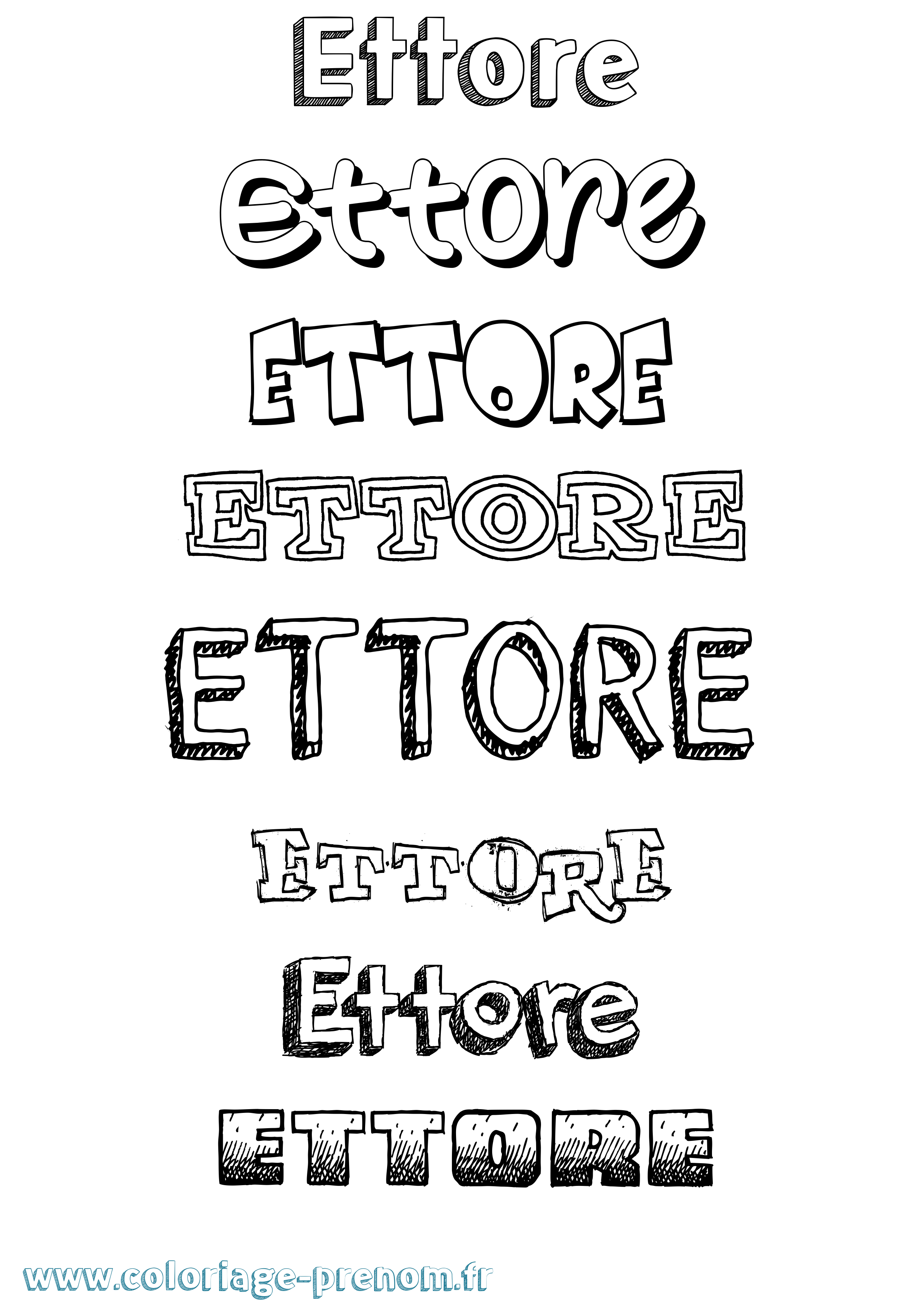 Coloriage Ettore Dessiné Coloriage prénom Ettore Dessiné