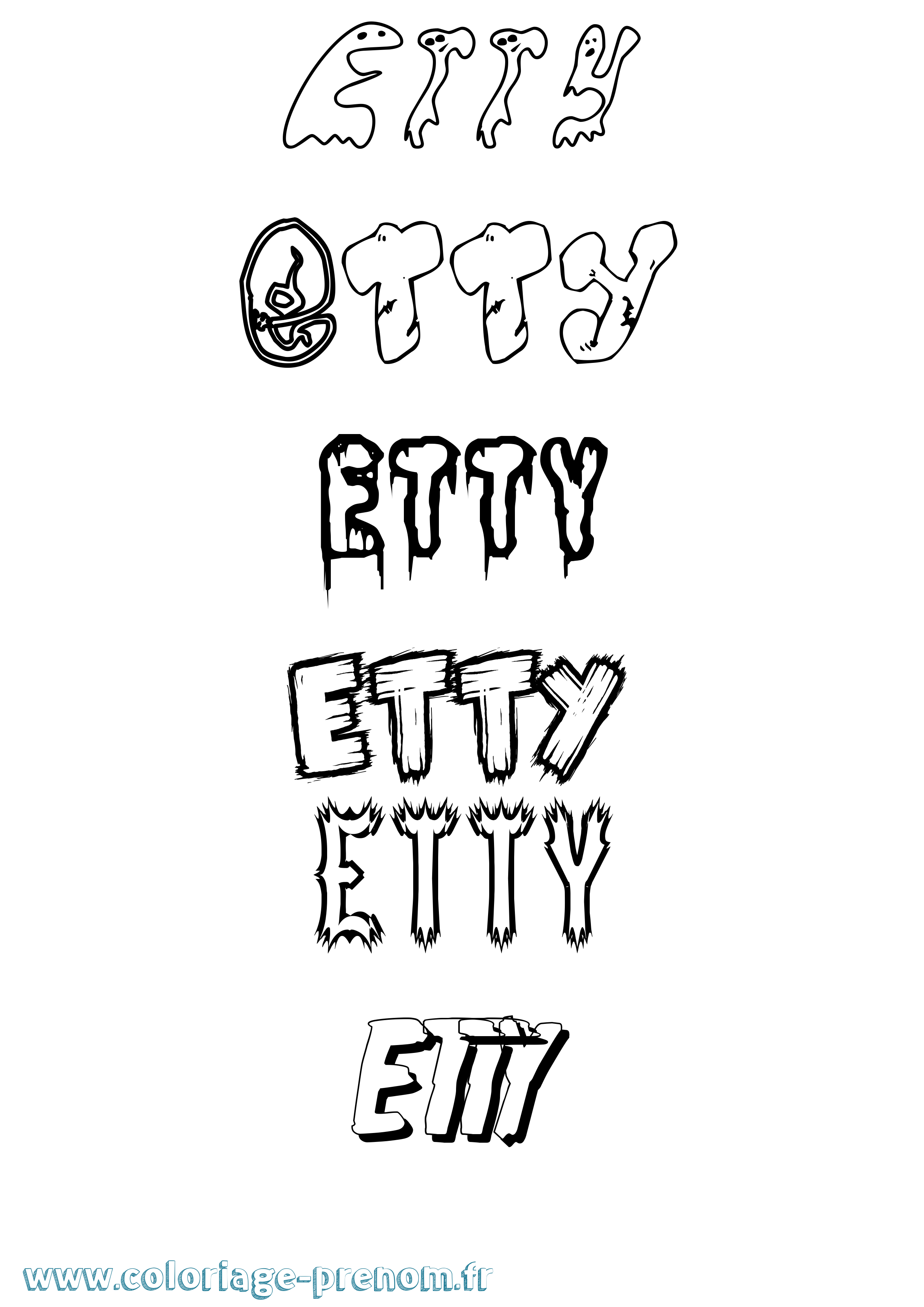Coloriage Etty Frisson Coloriage prénom Etty Frisson