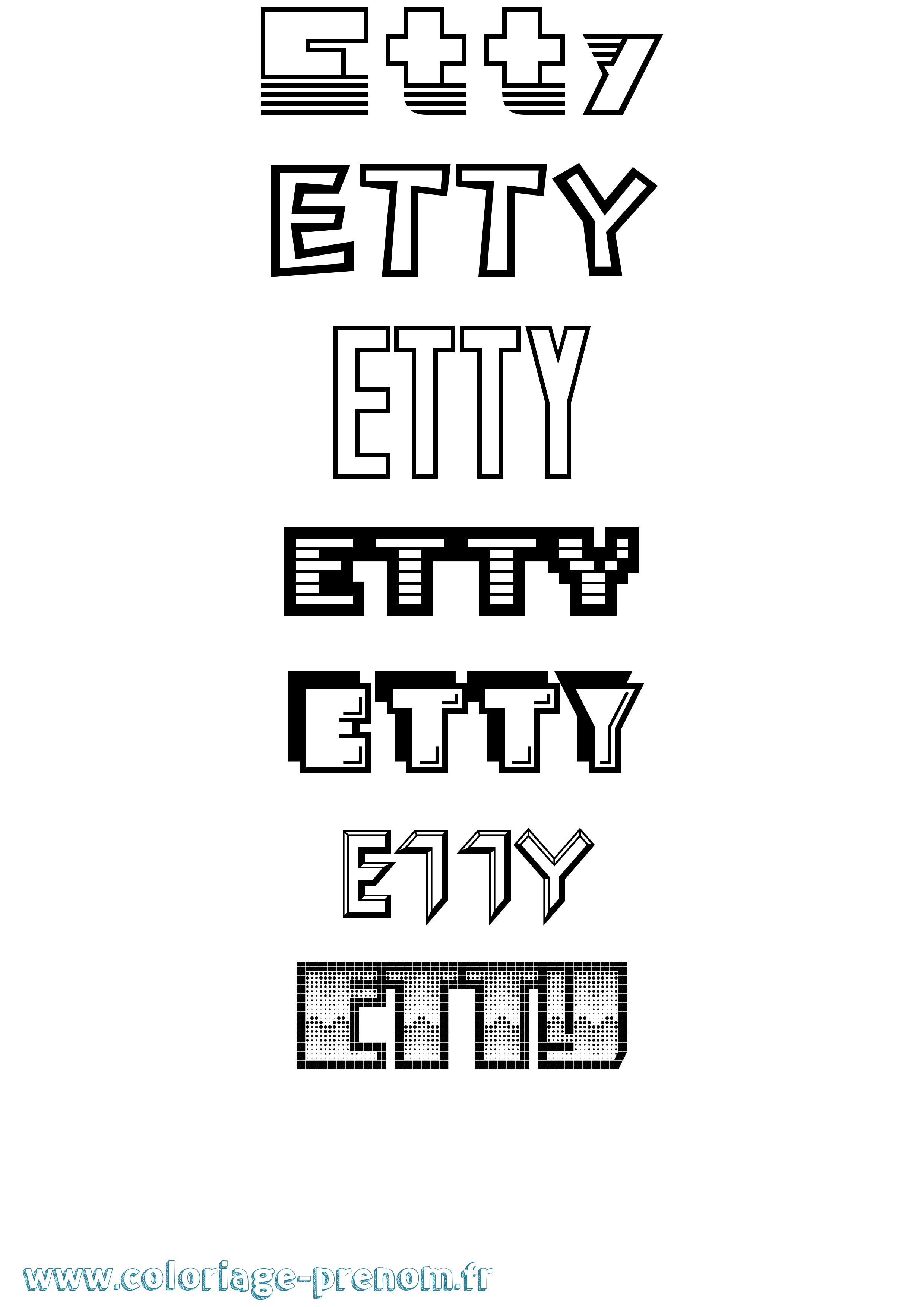 Coloriage Etty Jeux Vidéos Coloriage prénom Etty Jeux Vidéos