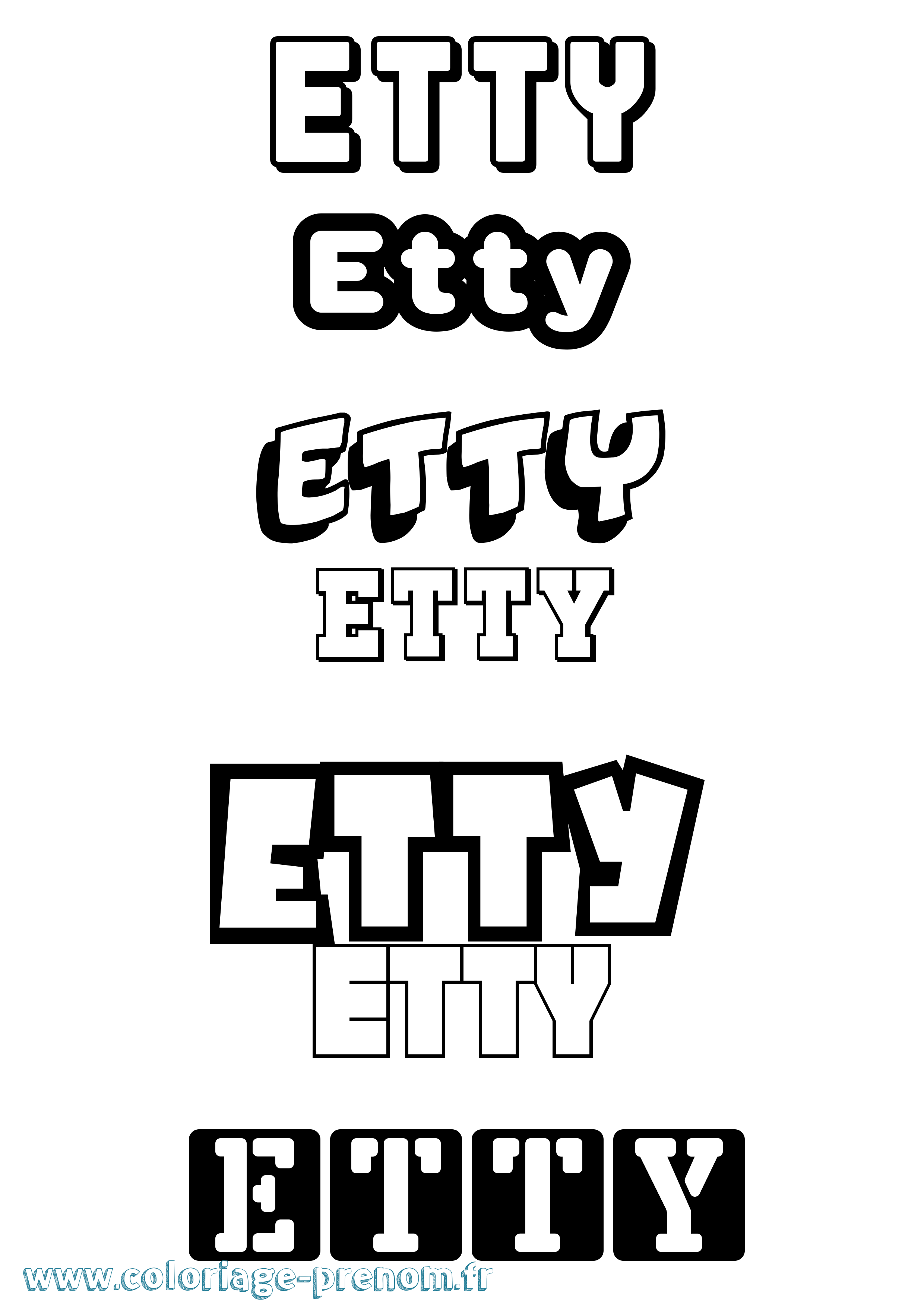 Coloriage Etty Simple Coloriage prénom Etty Simple
