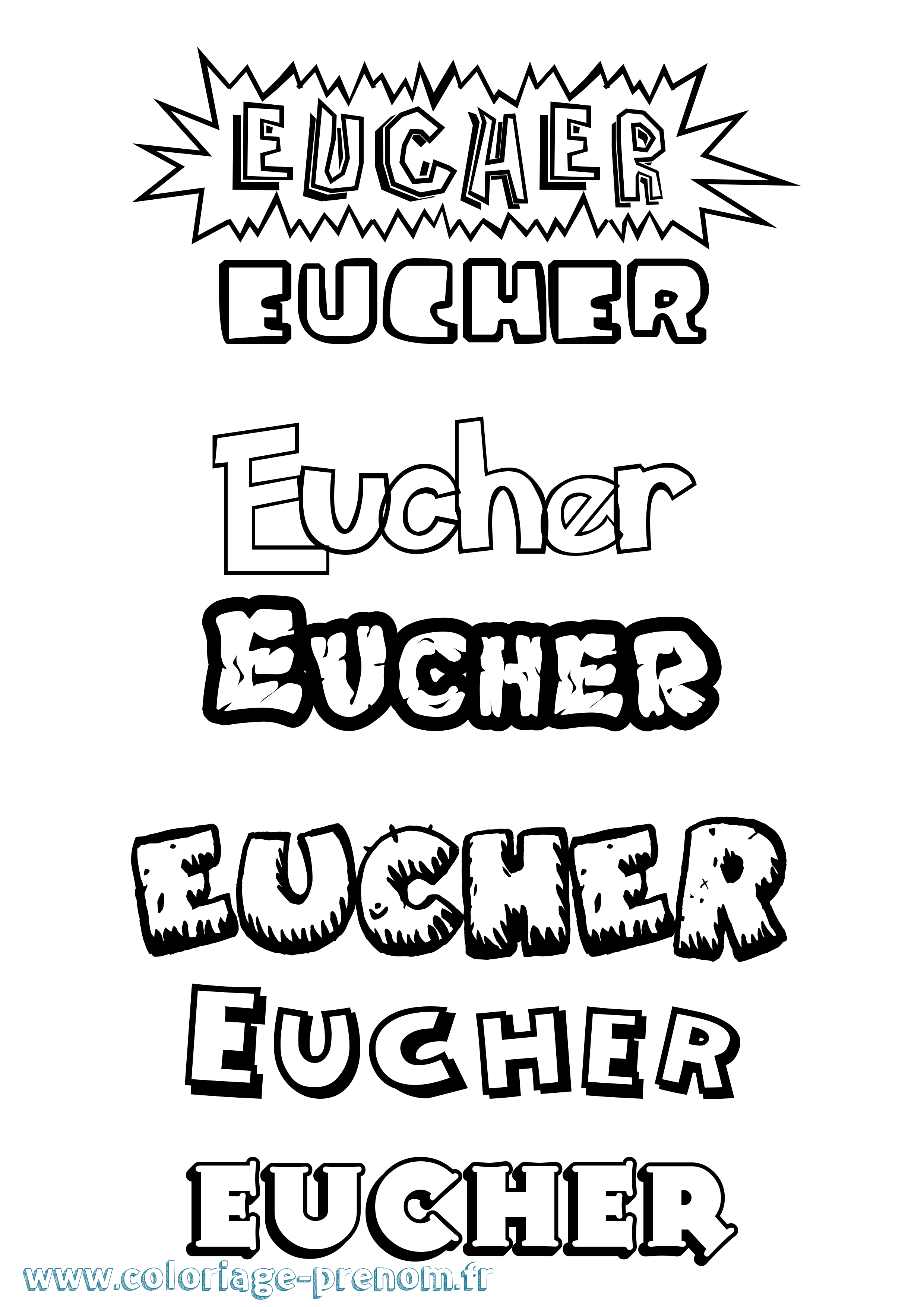 Coloriage Eucher Dessin Animé Coloriage prénom Eucher Dessin Animé
