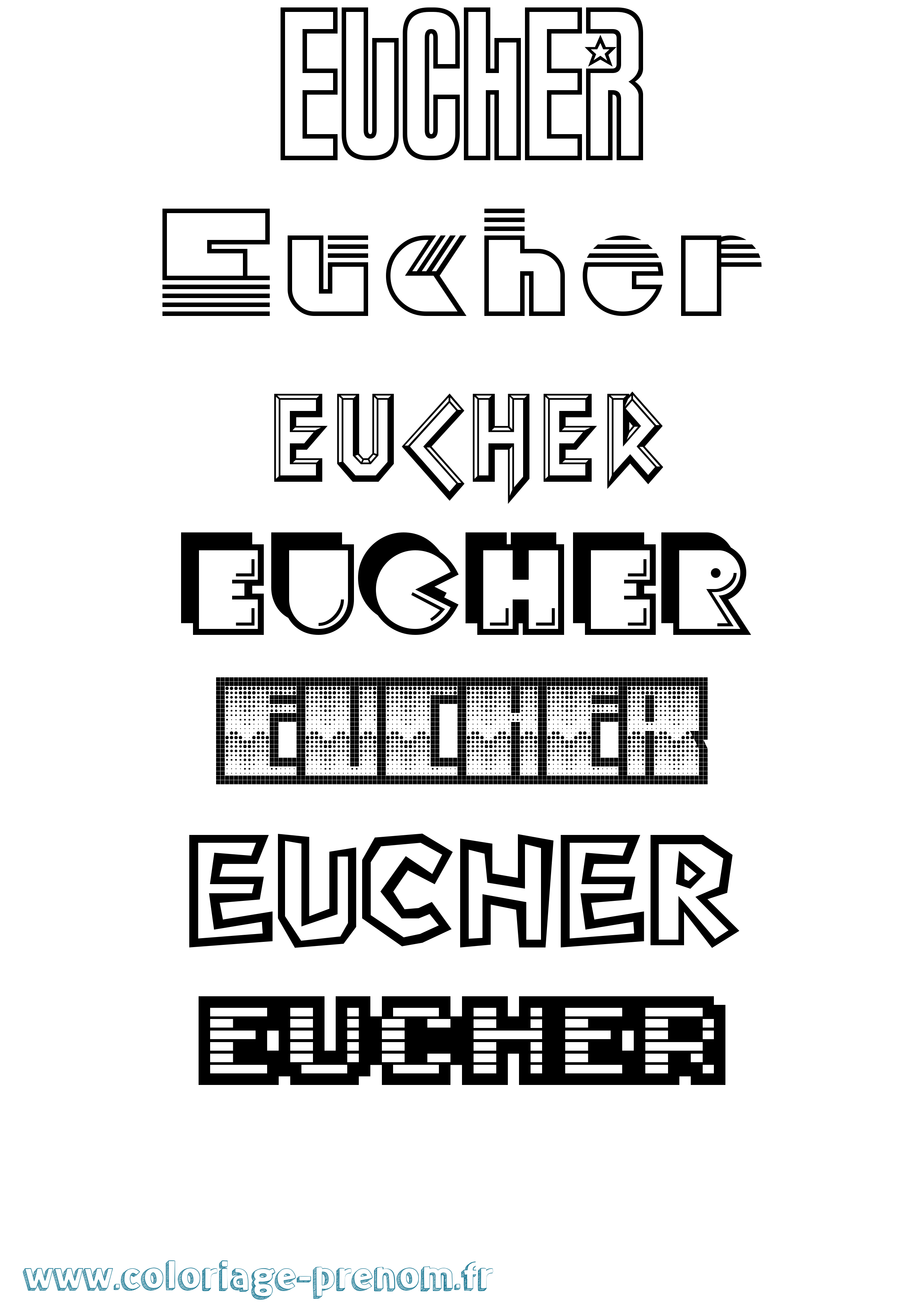 Coloriage Eucher Jeux Vidéos Coloriage prénom Eucher Jeux Vidéos