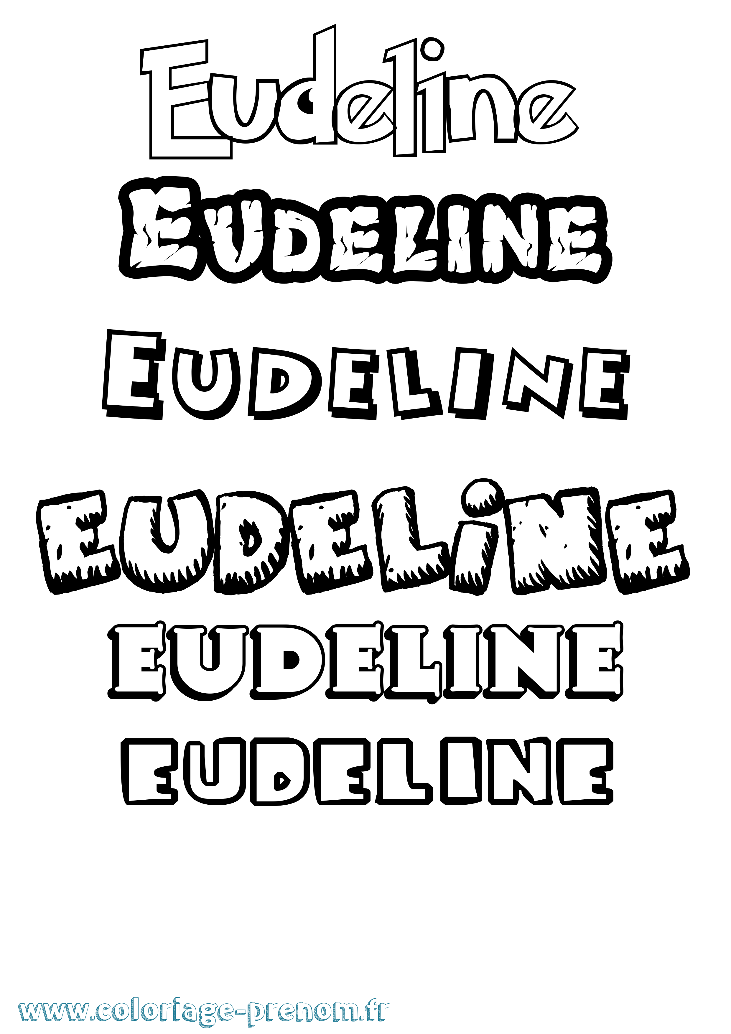 Coloriage Eudeline Dessin Animé Coloriage prénom Eudeline Dessin Animé