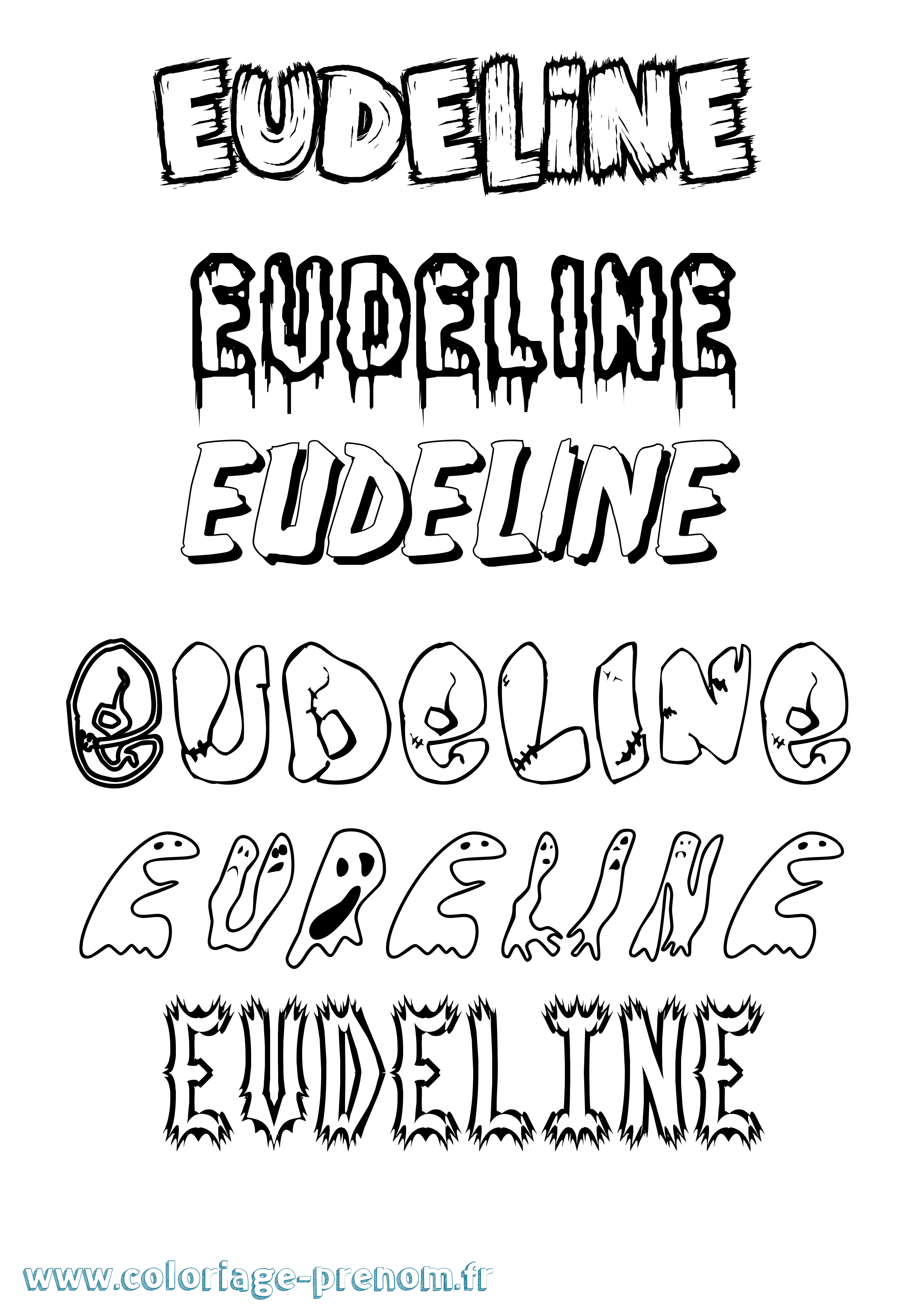 Coloriage Eudeline Frisson Coloriage prénom Eudeline Frisson