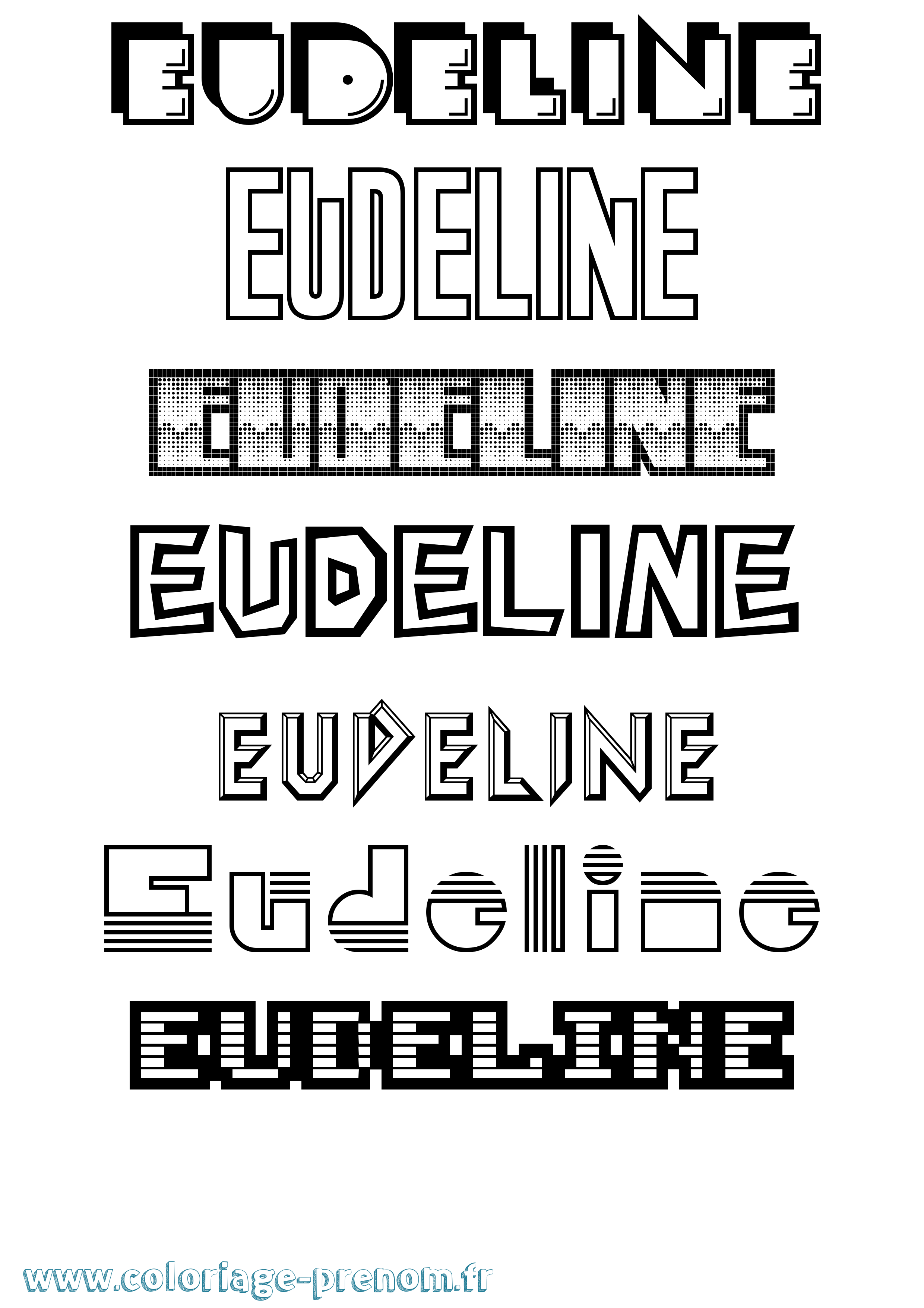 Coloriage Eudeline Jeux Vidéos Coloriage prénom Eudeline Jeux Vidéos