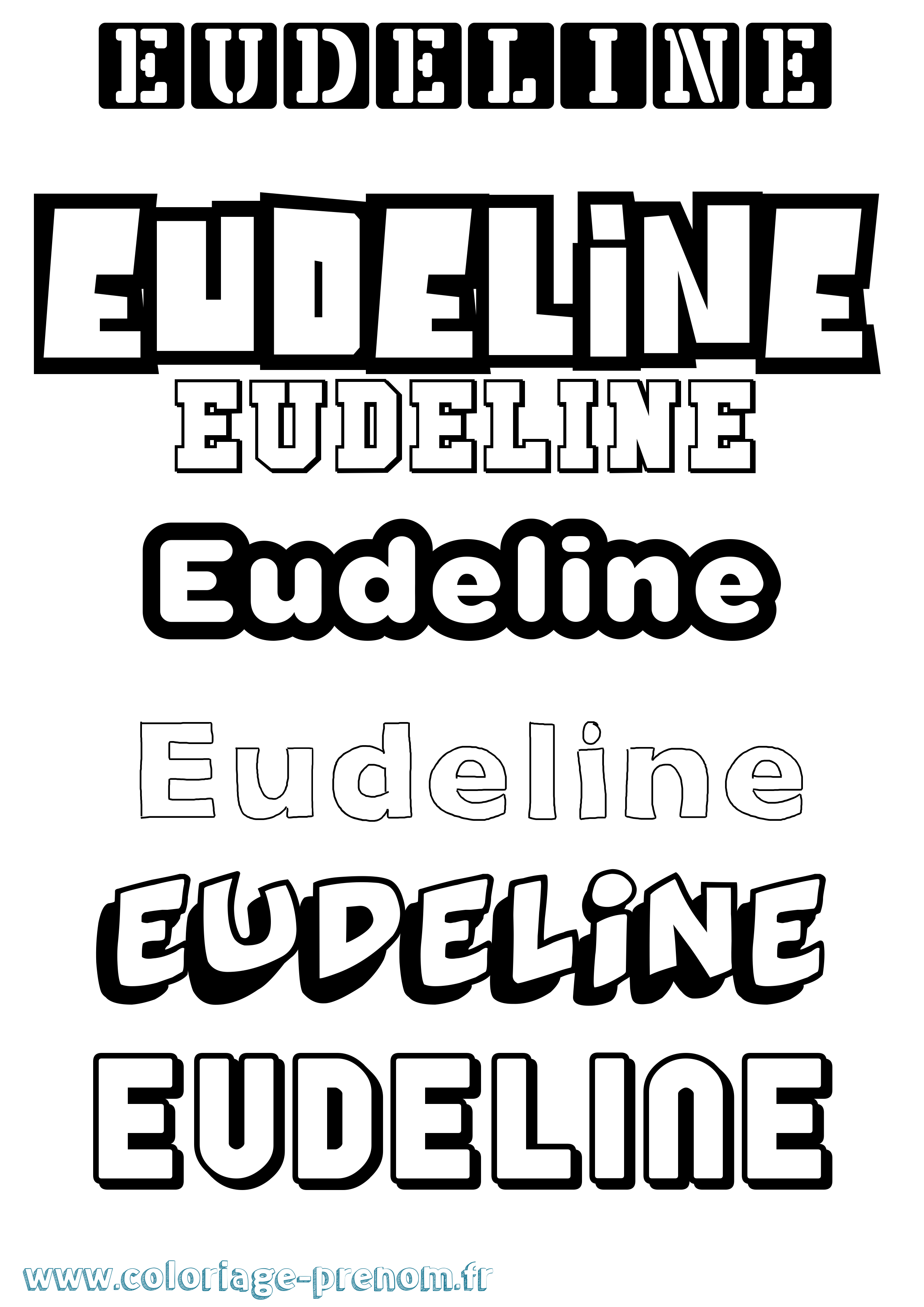 Coloriage Eudeline Simple Coloriage prénom Eudeline Simple