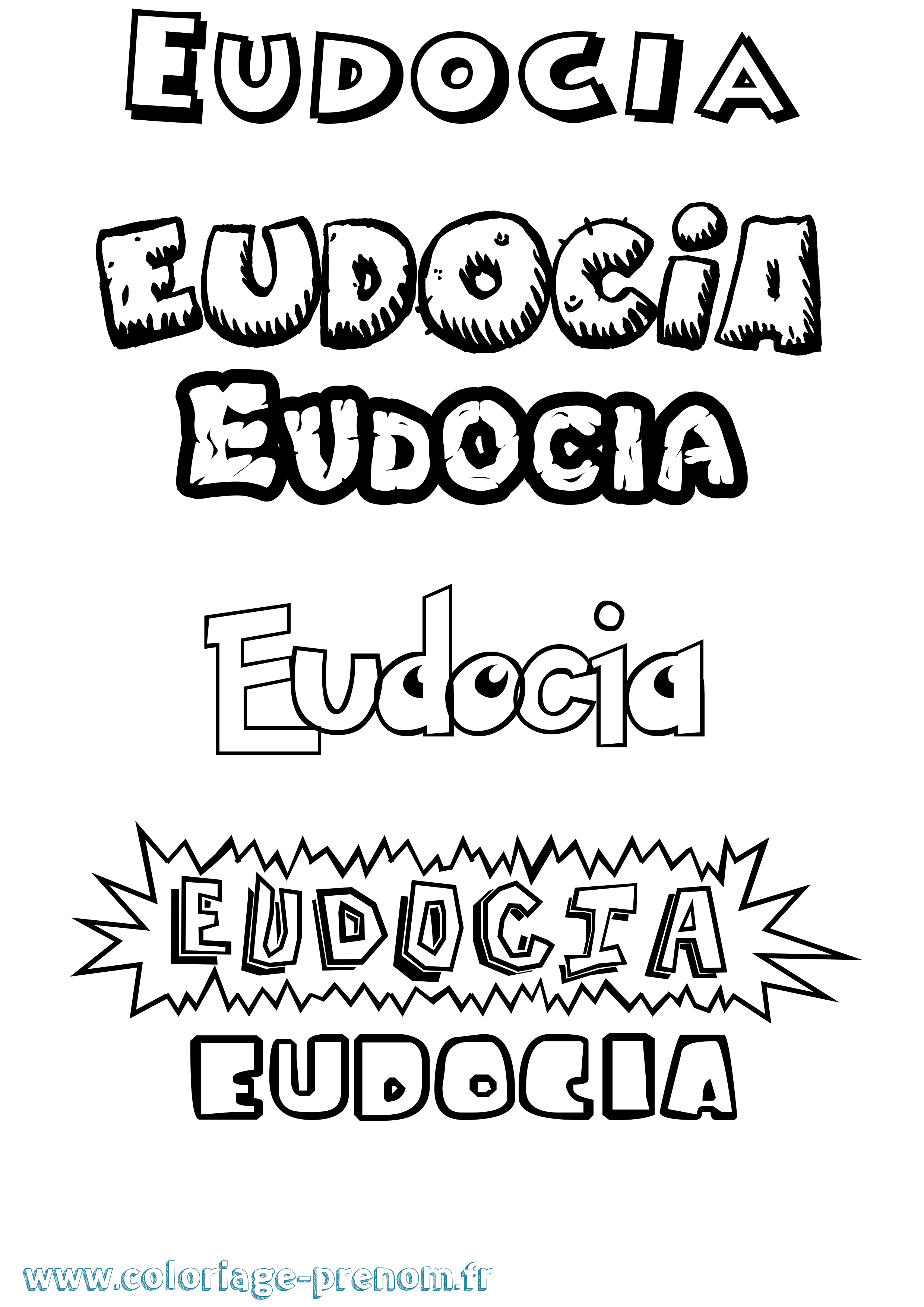 Coloriage Eudocia Dessin Animé Coloriage prénom Eudocia Dessin Animé