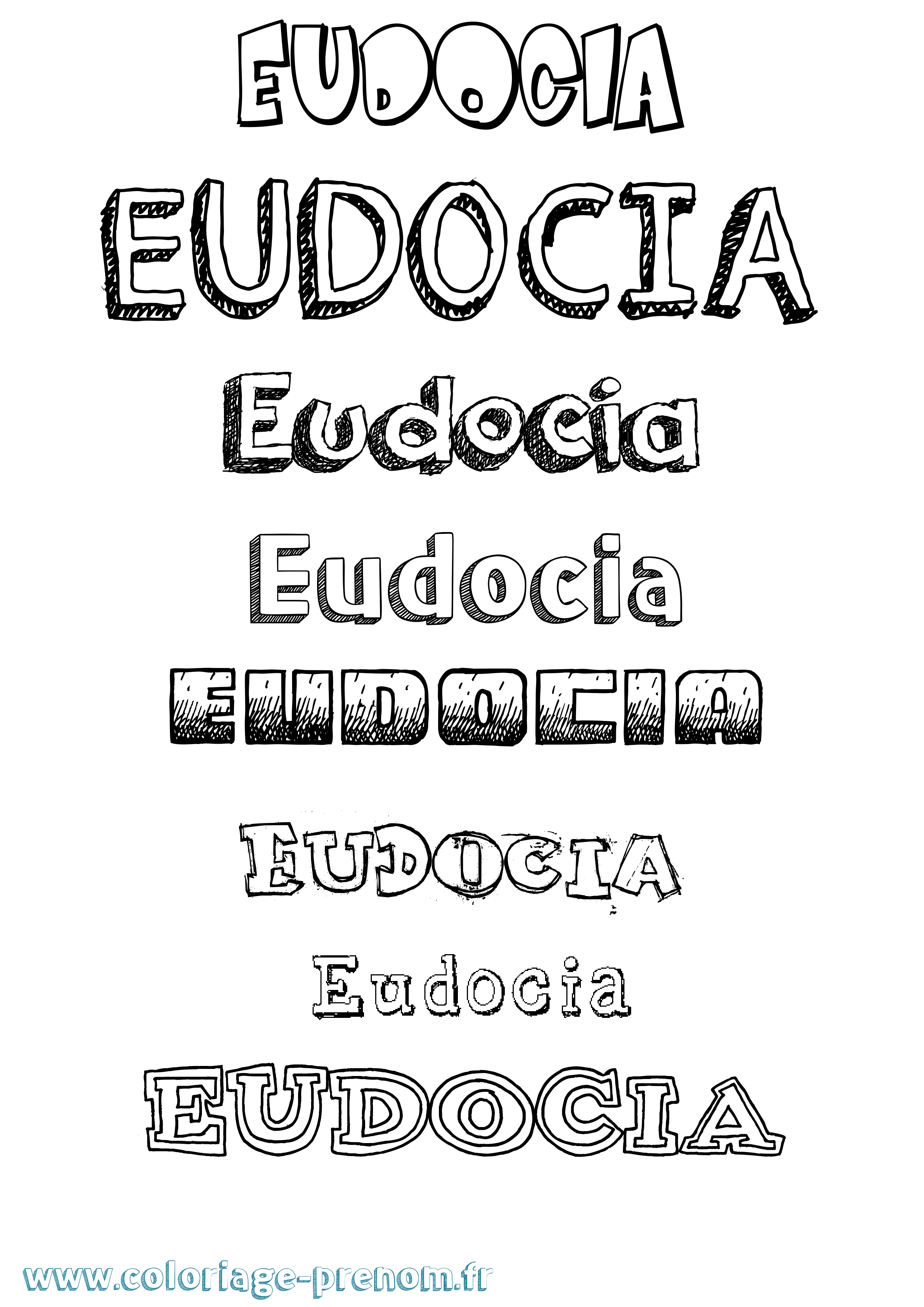 Coloriage Eudocia Dessiné Coloriage prénom Eudocia Dessiné