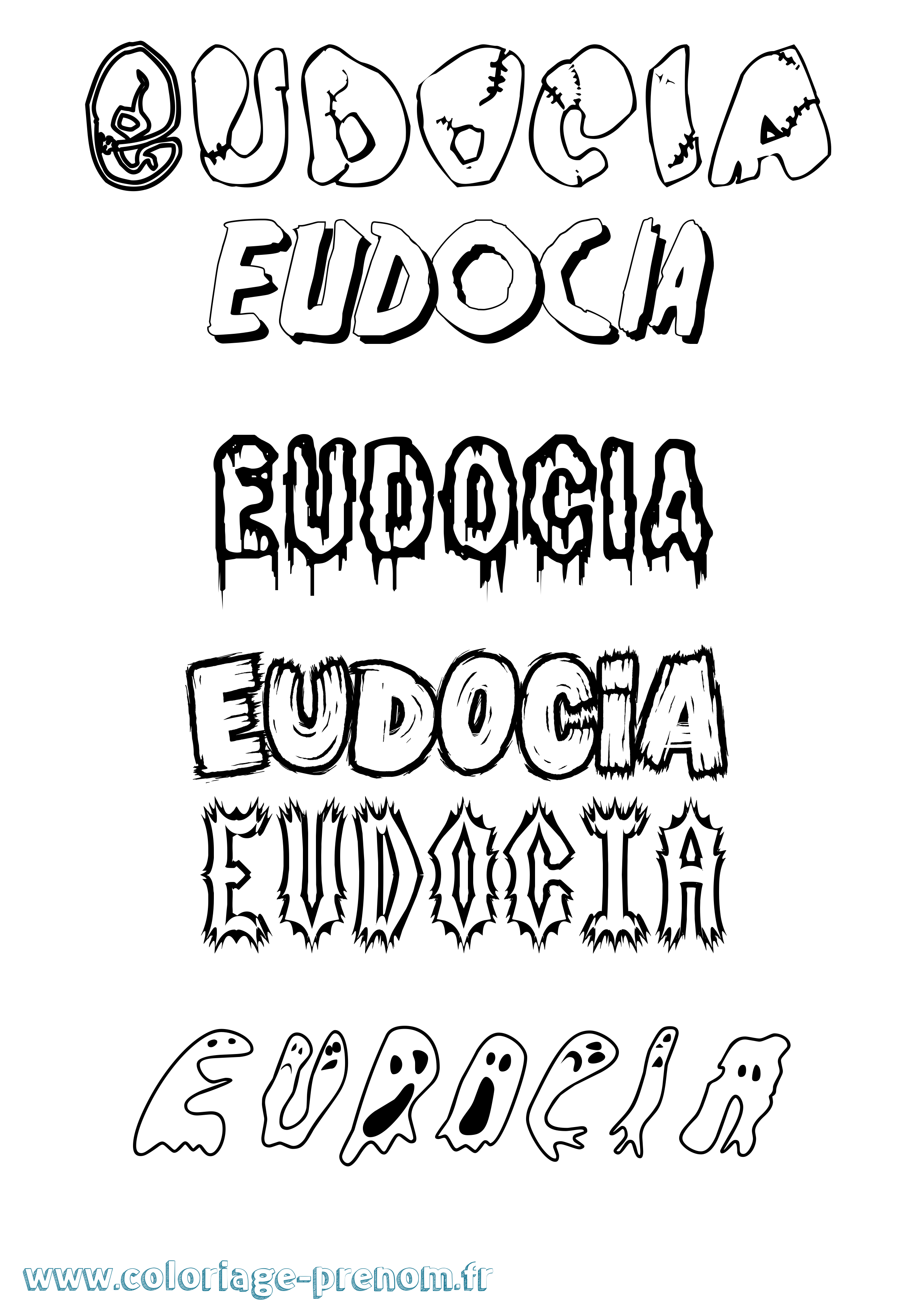 Coloriage Eudocia Frisson Coloriage prénom Eudocia Frisson