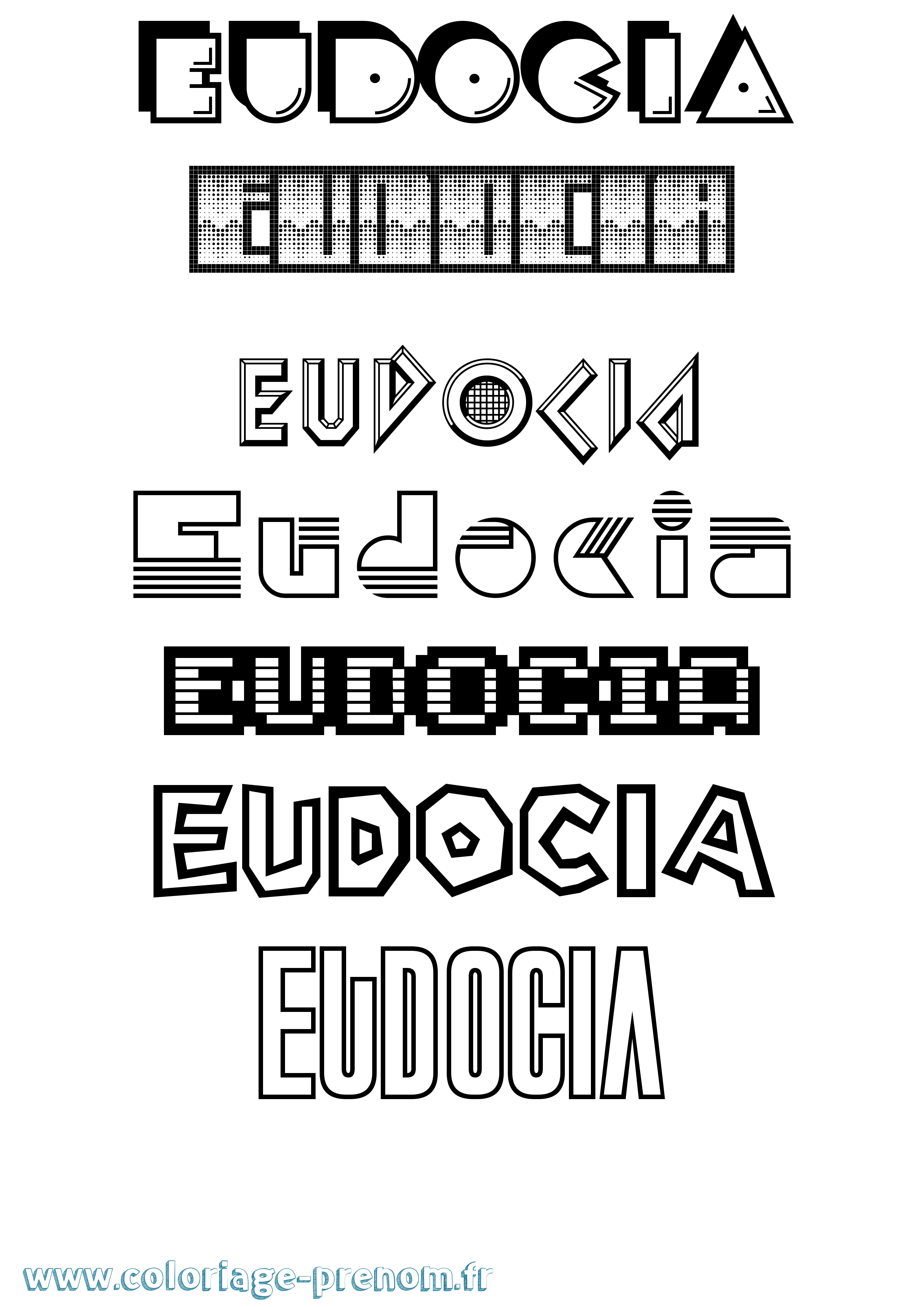 Coloriage Eudocia Jeux Vidéos Coloriage prénom Eudocia Jeux Vidéos
