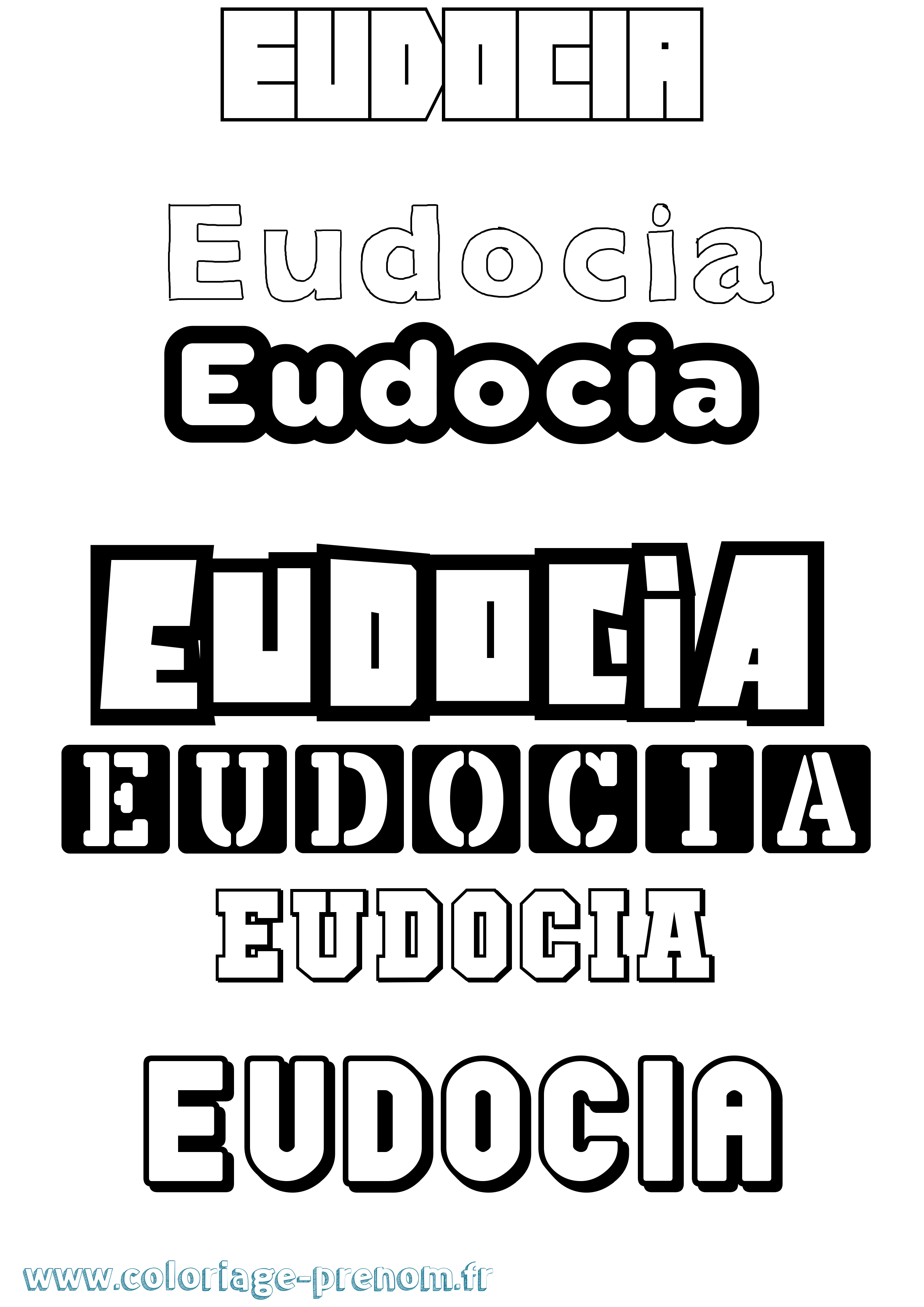Coloriage Eudocia Simple Coloriage prénom Eudocia Simple