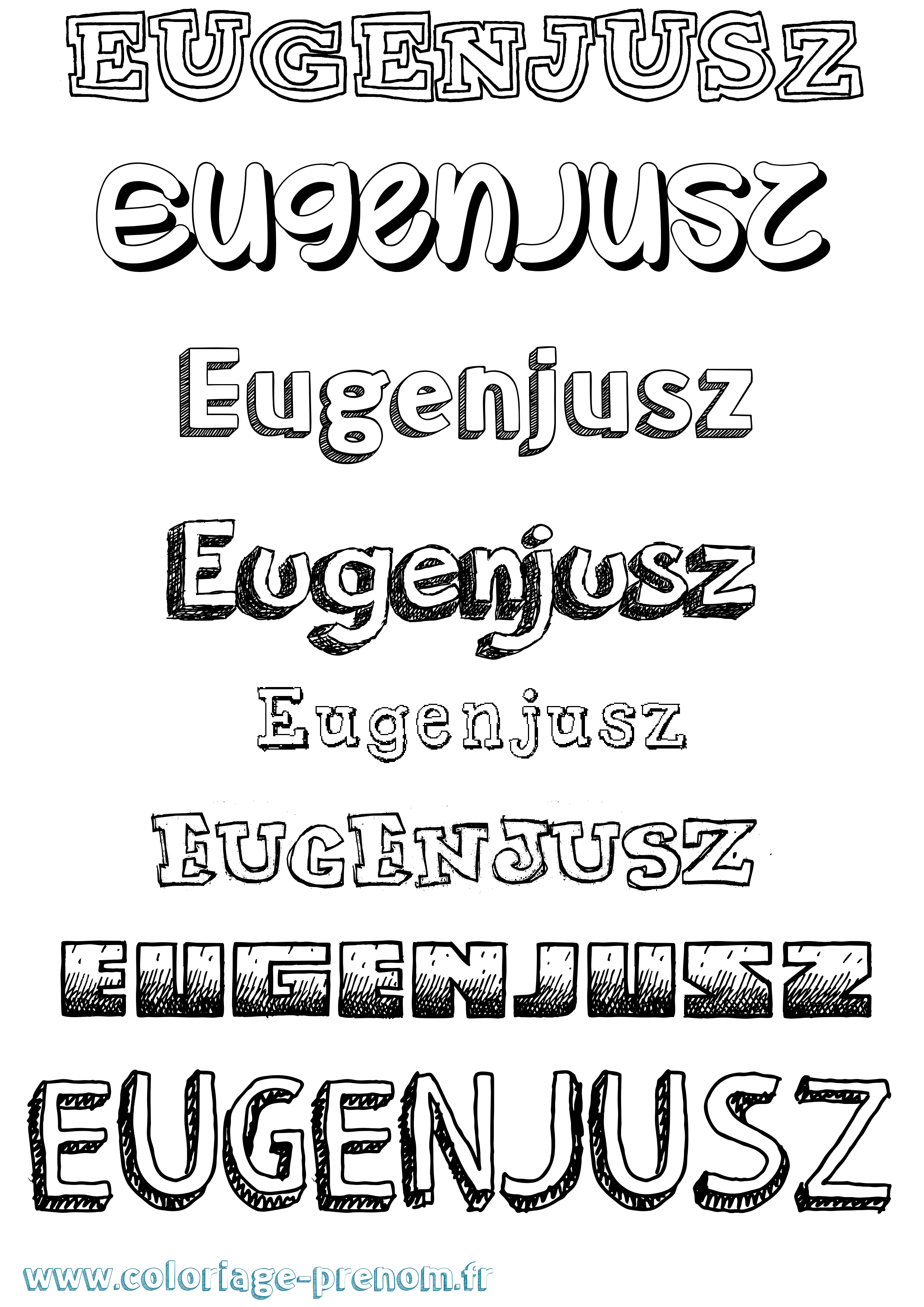 Coloriage Eugenjusz Dessiné Coloriage prénom Eugenjusz Dessiné