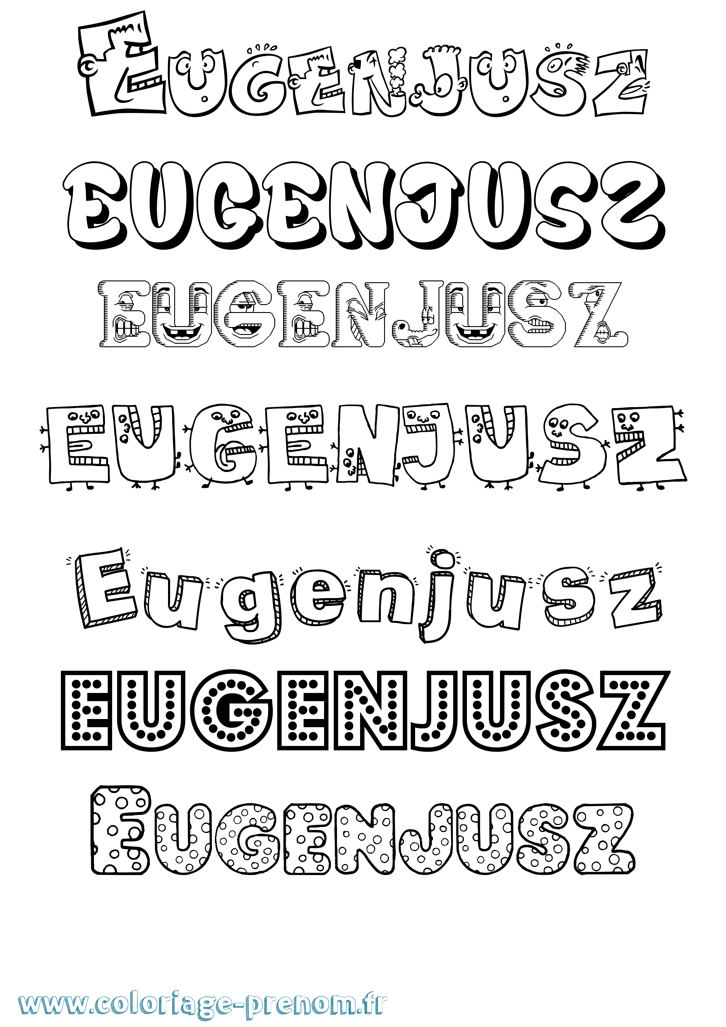 Coloriage Eugenjusz Fun Coloriage prénom Eugenjusz Fun