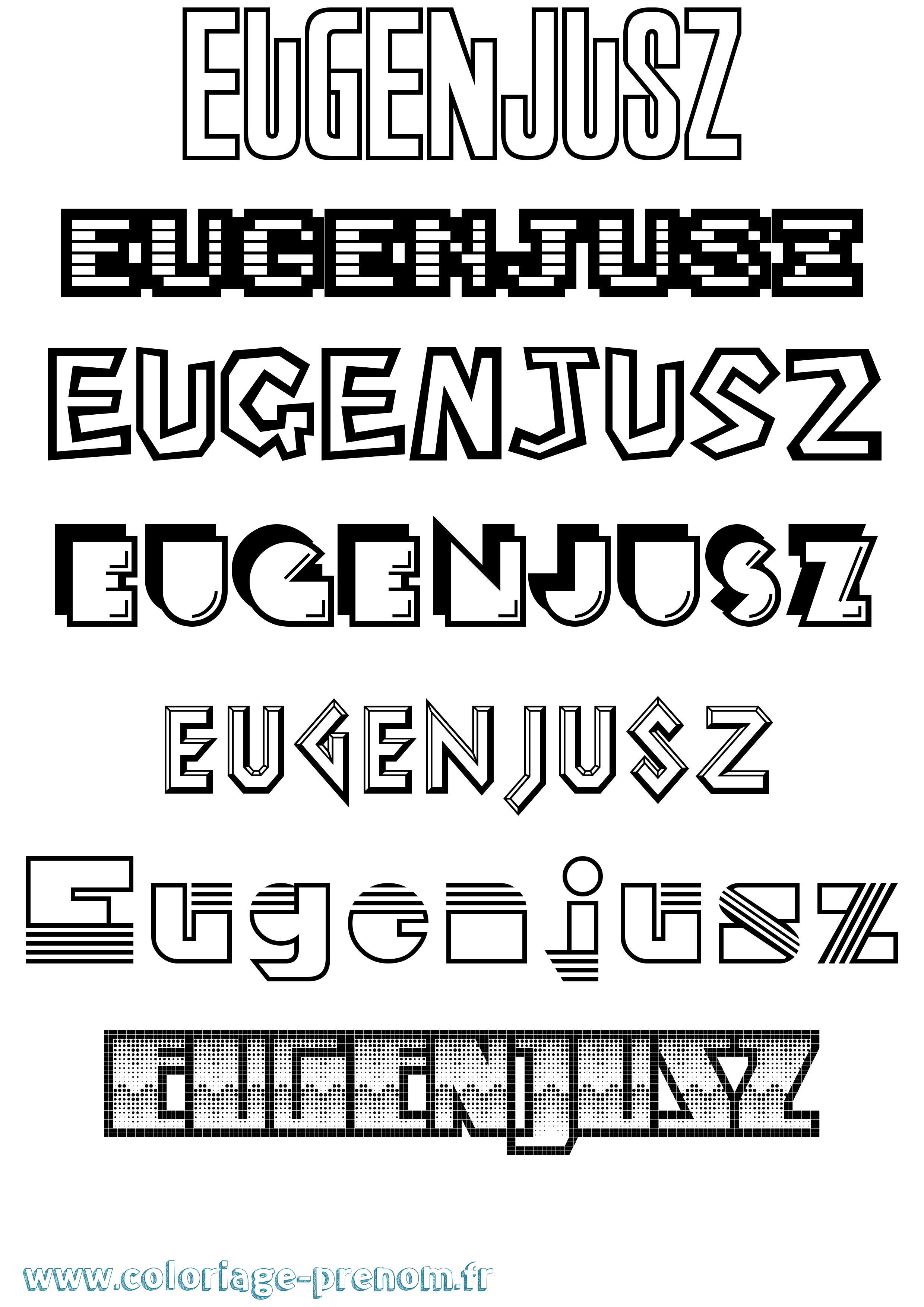 Coloriage Eugenjusz Jeux Vidéos Coloriage prénom Eugenjusz Jeux Vidéos