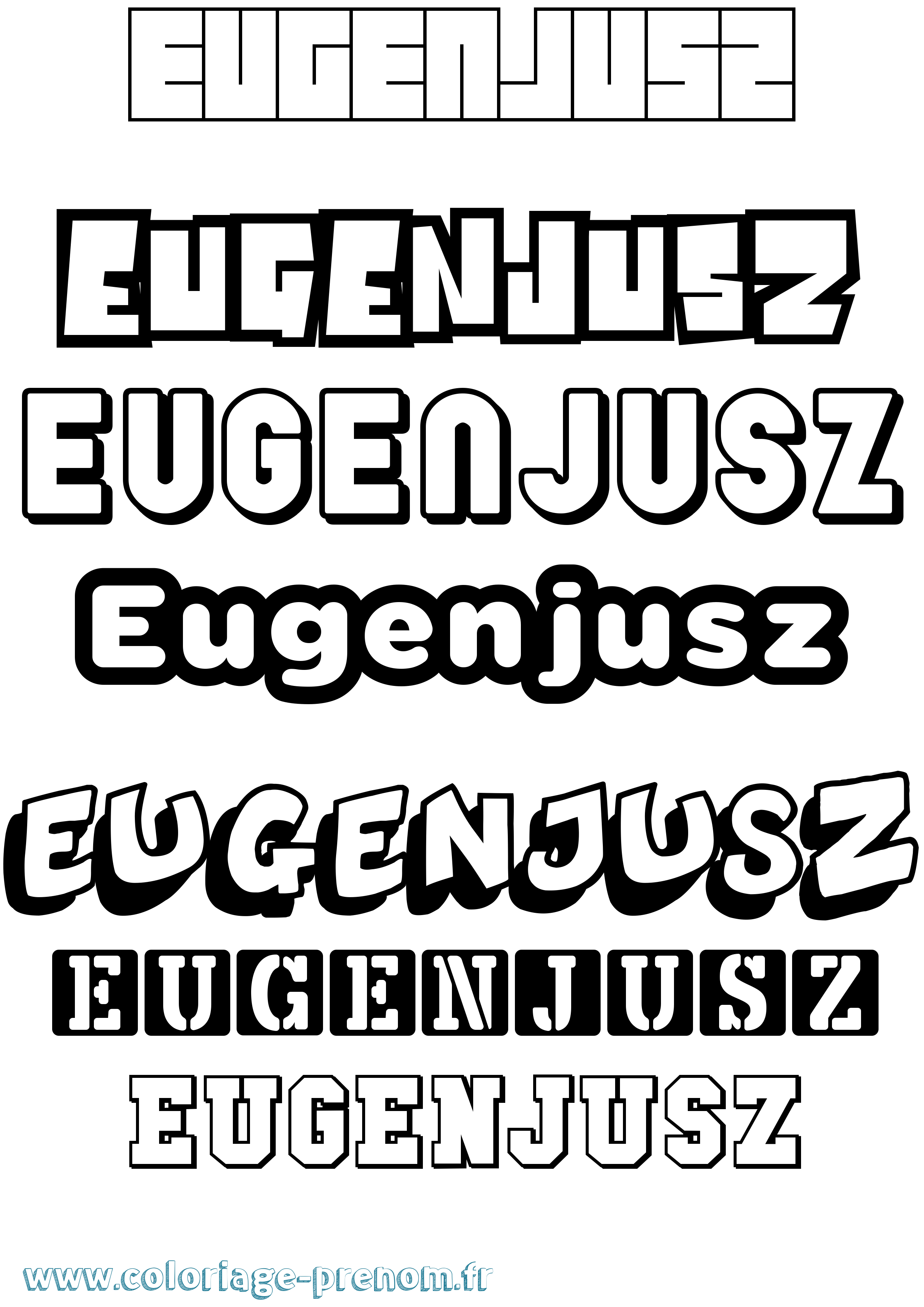 Coloriage Eugenjusz Simple Coloriage prénom Eugenjusz Simple