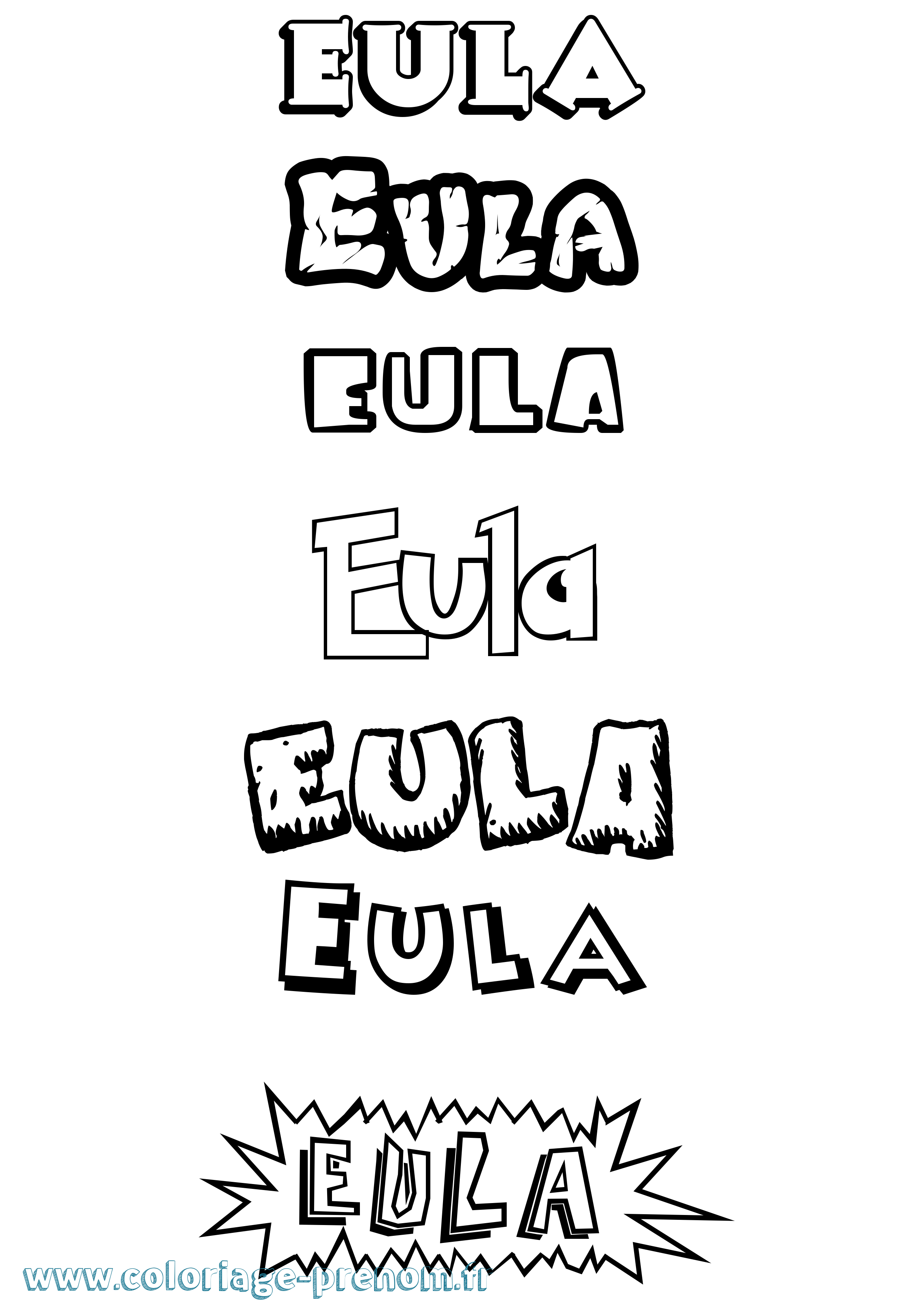 Coloriage Eula Dessin Animé Coloriage prénom Eula Dessin Animé
