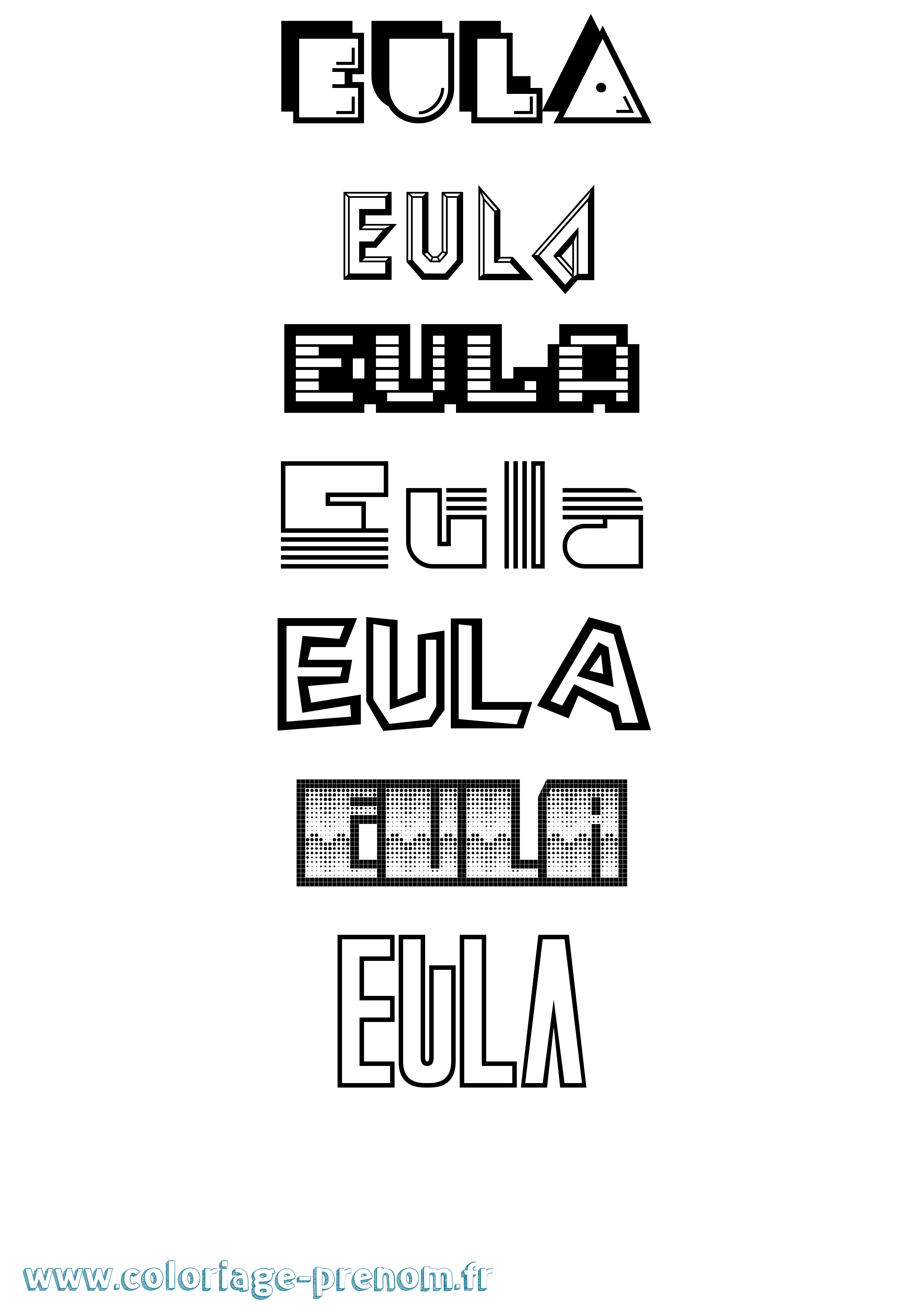 Coloriage Eula Jeux Vidéos Coloriage prénom Eula Jeux Vidéos