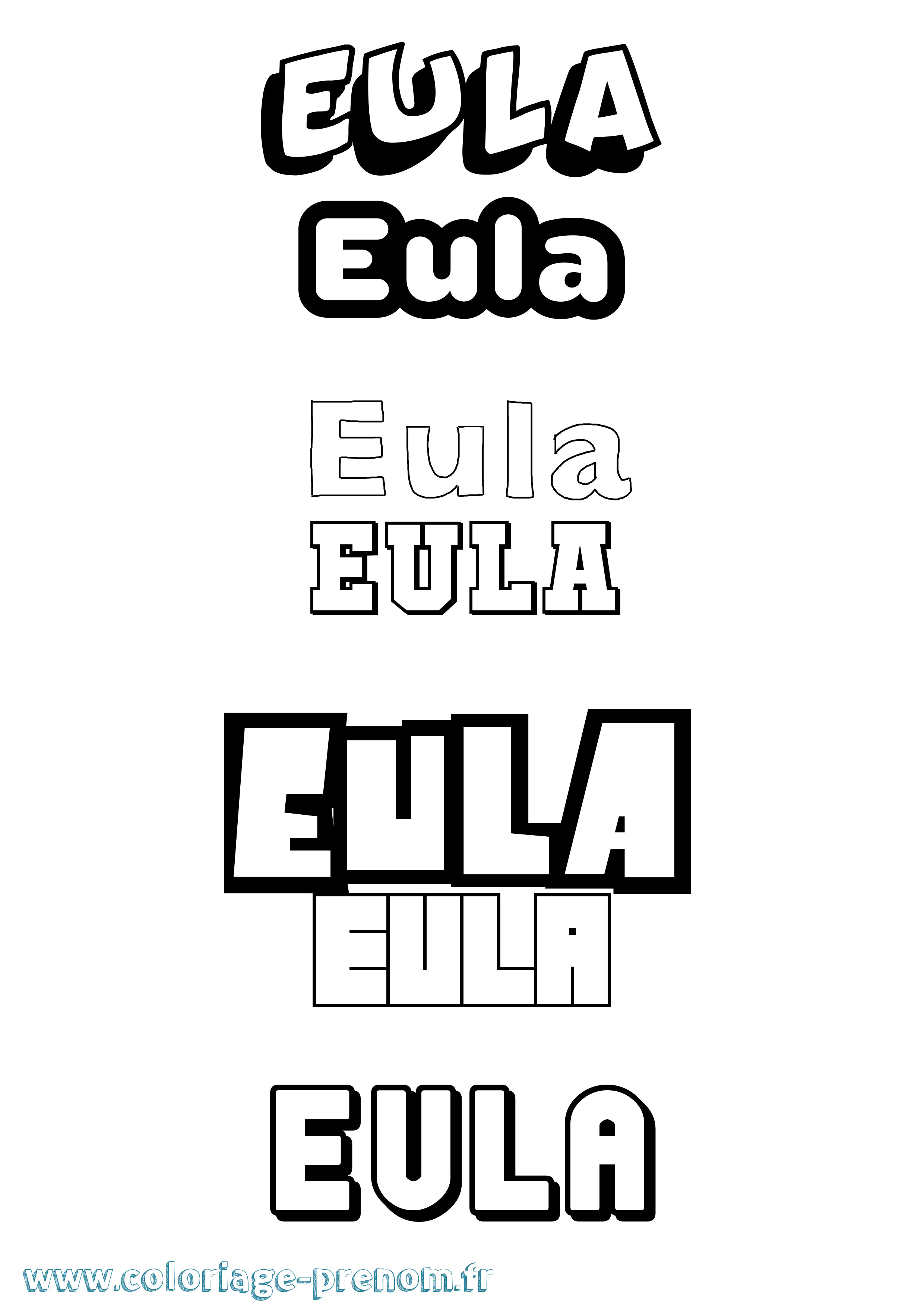 Coloriage Eula Simple Coloriage prénom Eula Simple