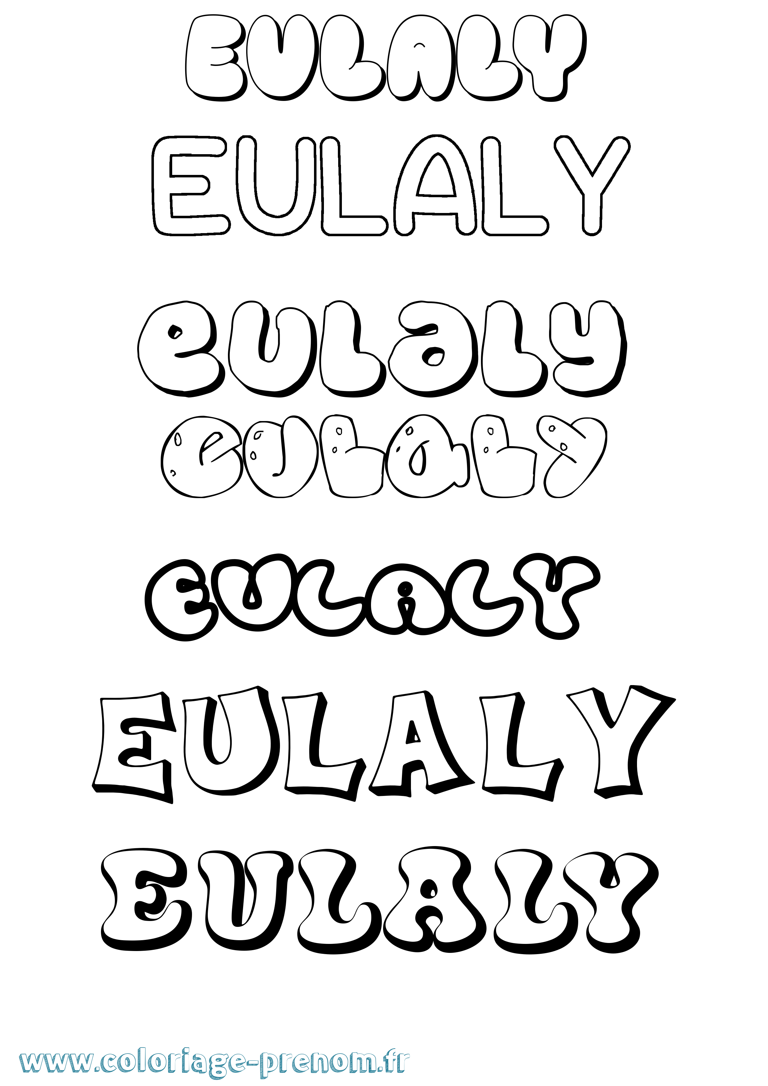 Coloriage Eulaly Bubble Coloriage prénom Eulaly Bubble