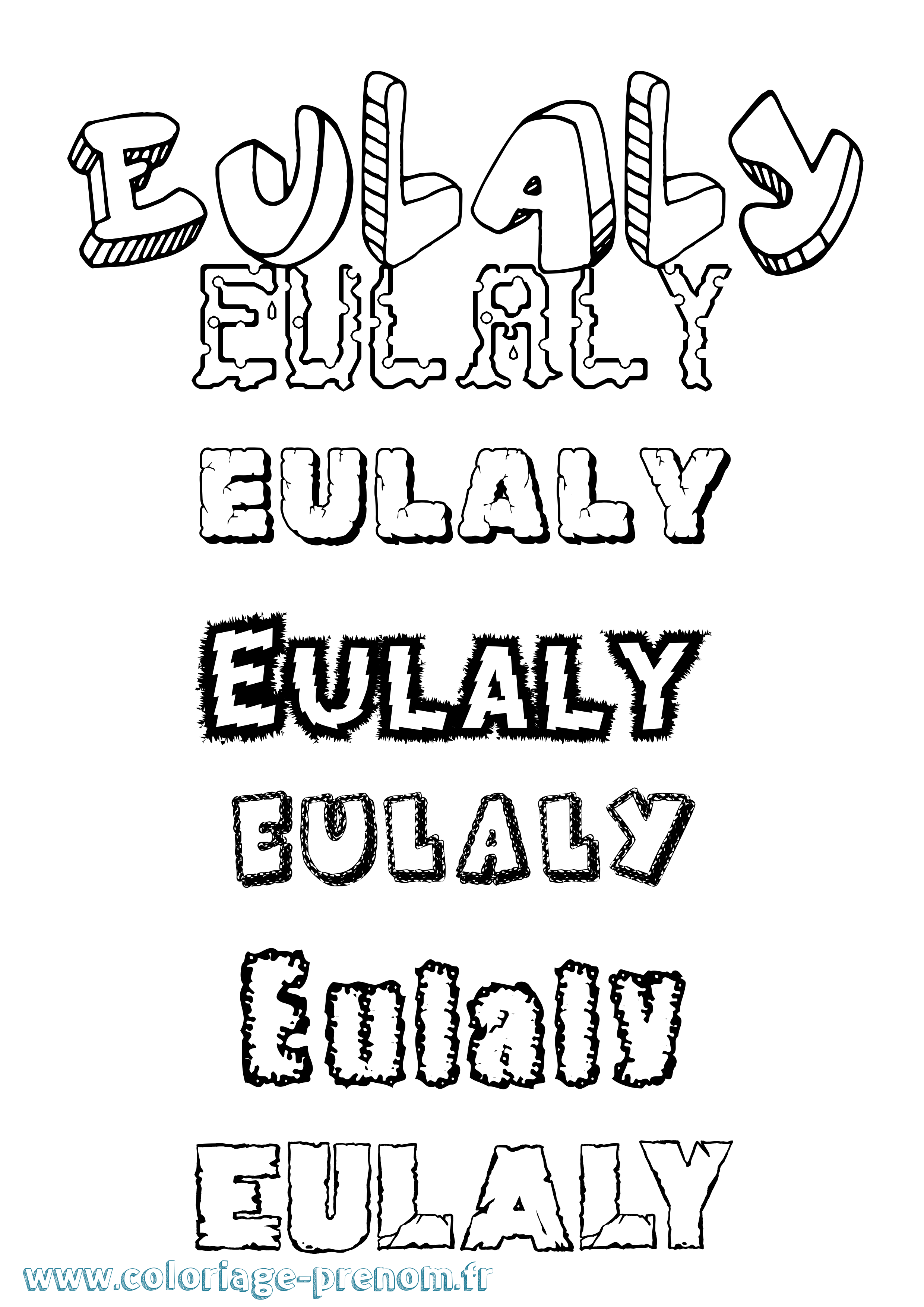 Coloriage Eulaly Destructuré Coloriage prénom Eulaly Destructuré