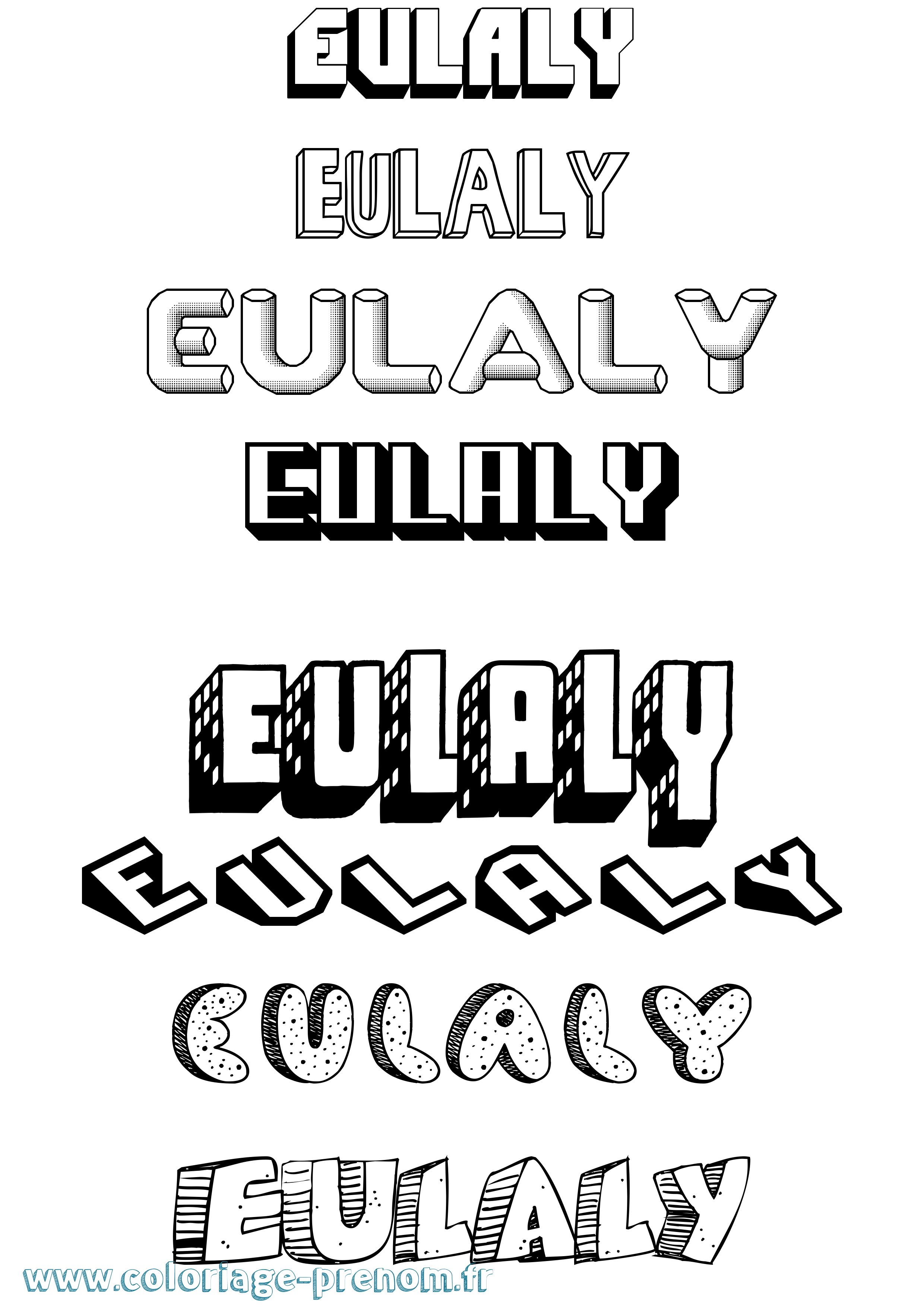 Coloriage Eulaly Effet 3D Coloriage prénom Eulaly Effet 3D