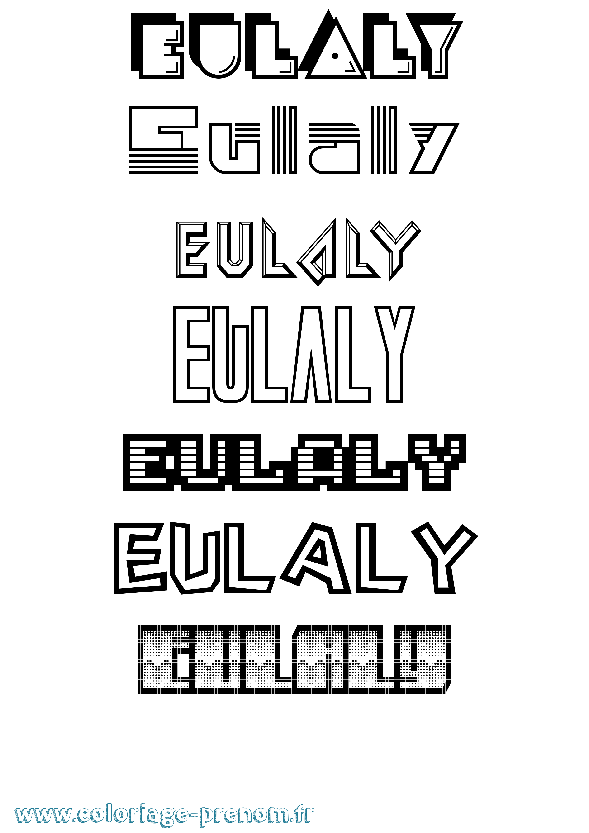Coloriage Eulaly Jeux Vidéos Coloriage prénom Eulaly Jeux Vidéos