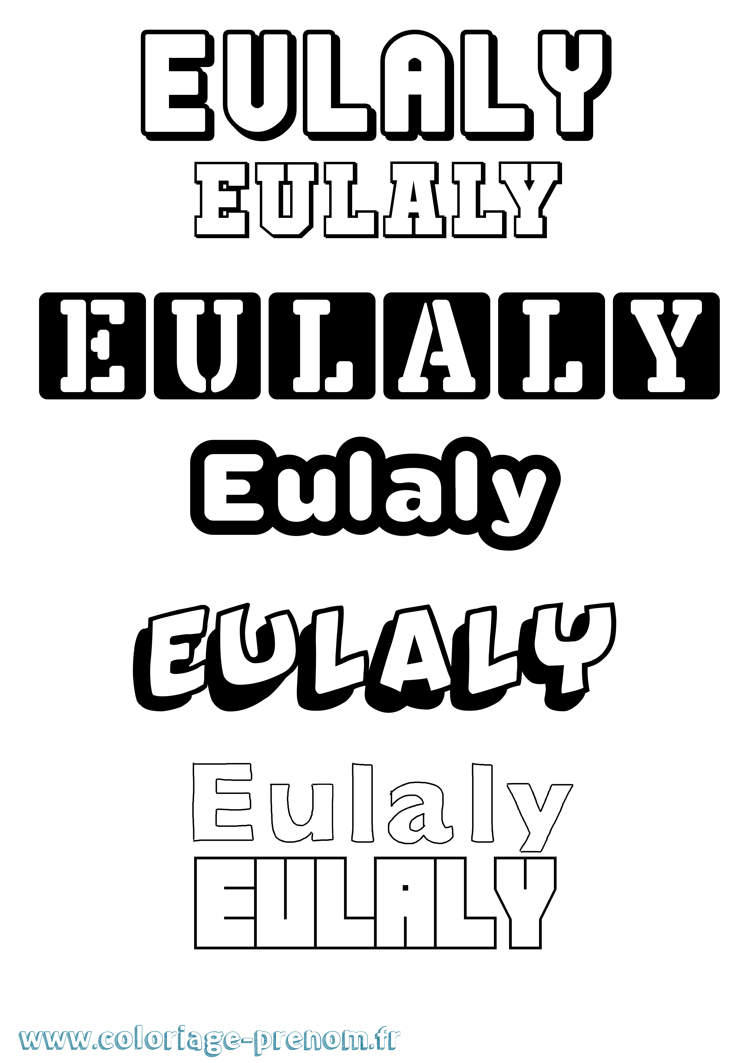 Coloriage Eulaly Simple Coloriage prénom Eulaly Simple