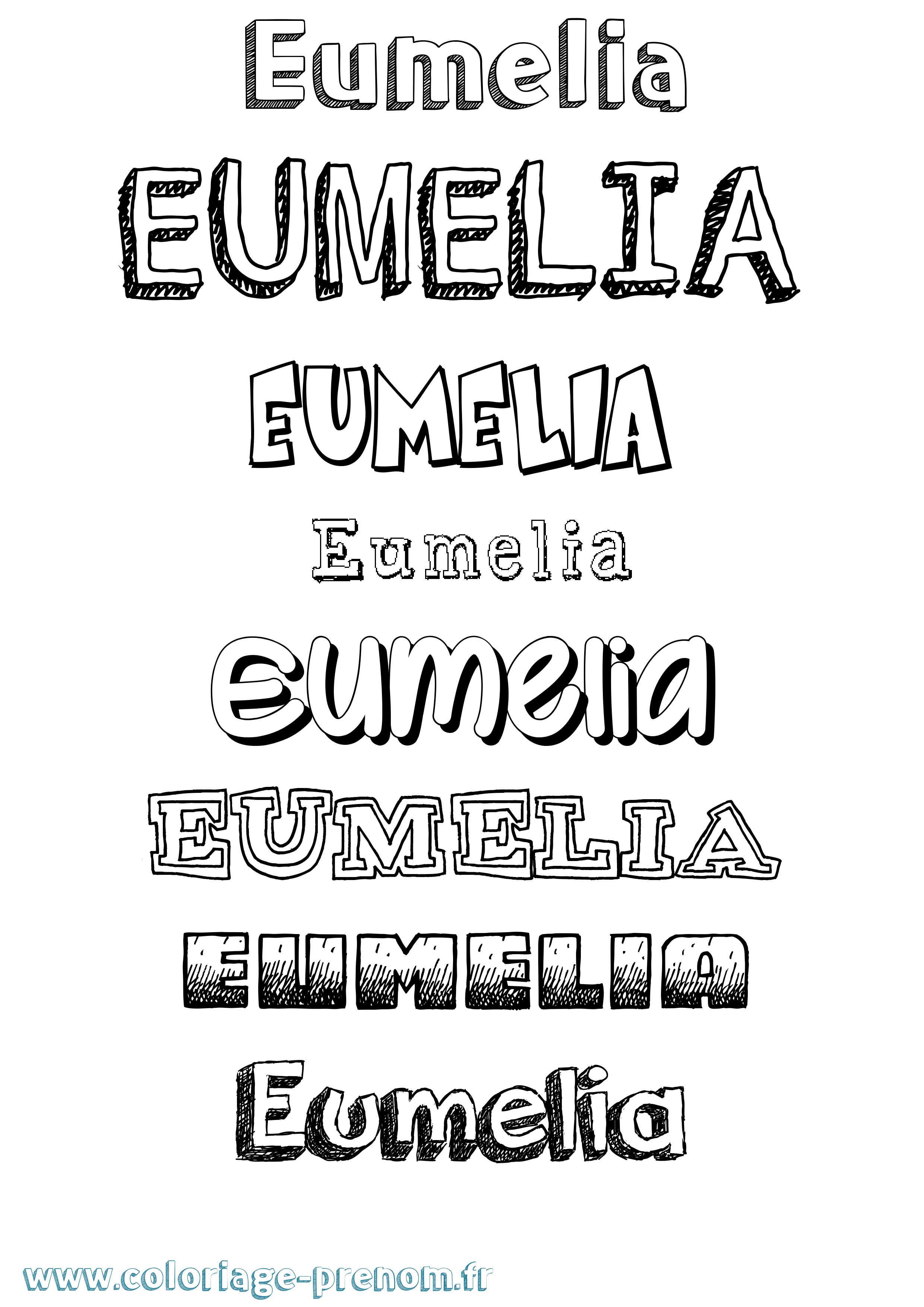 Coloriage Eumelia Dessiné Coloriage prénom Eumelia Dessiné
