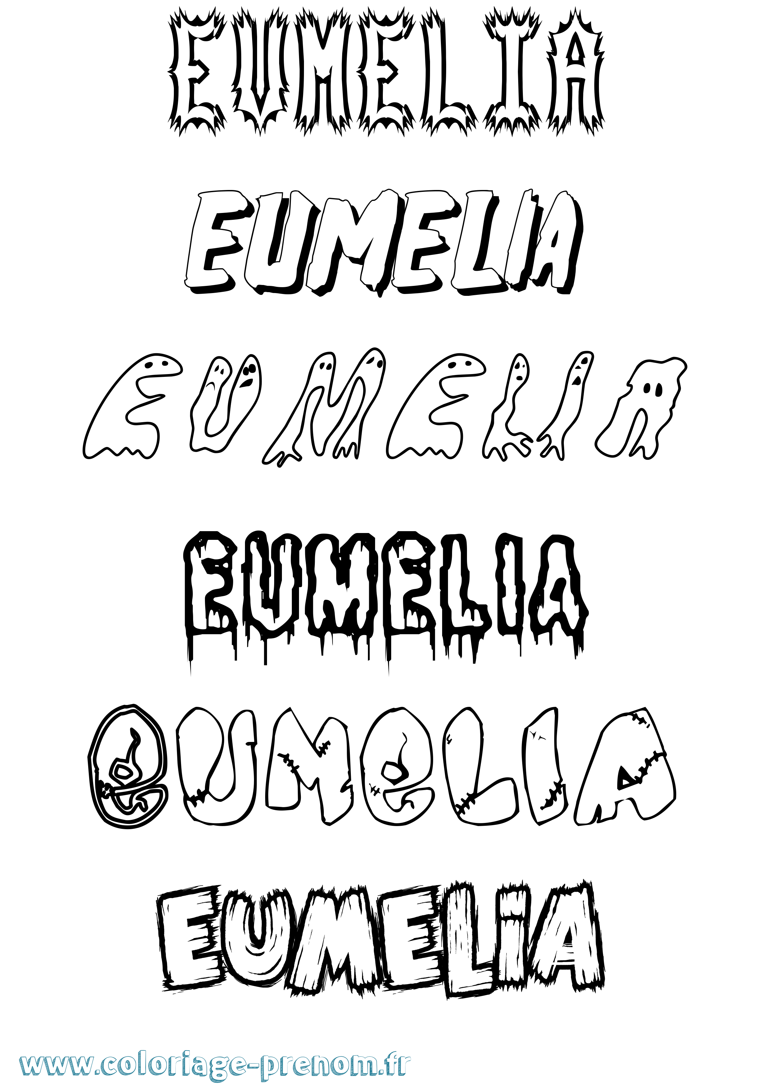 Coloriage Eumelia Frisson Coloriage prénom Eumelia Frisson