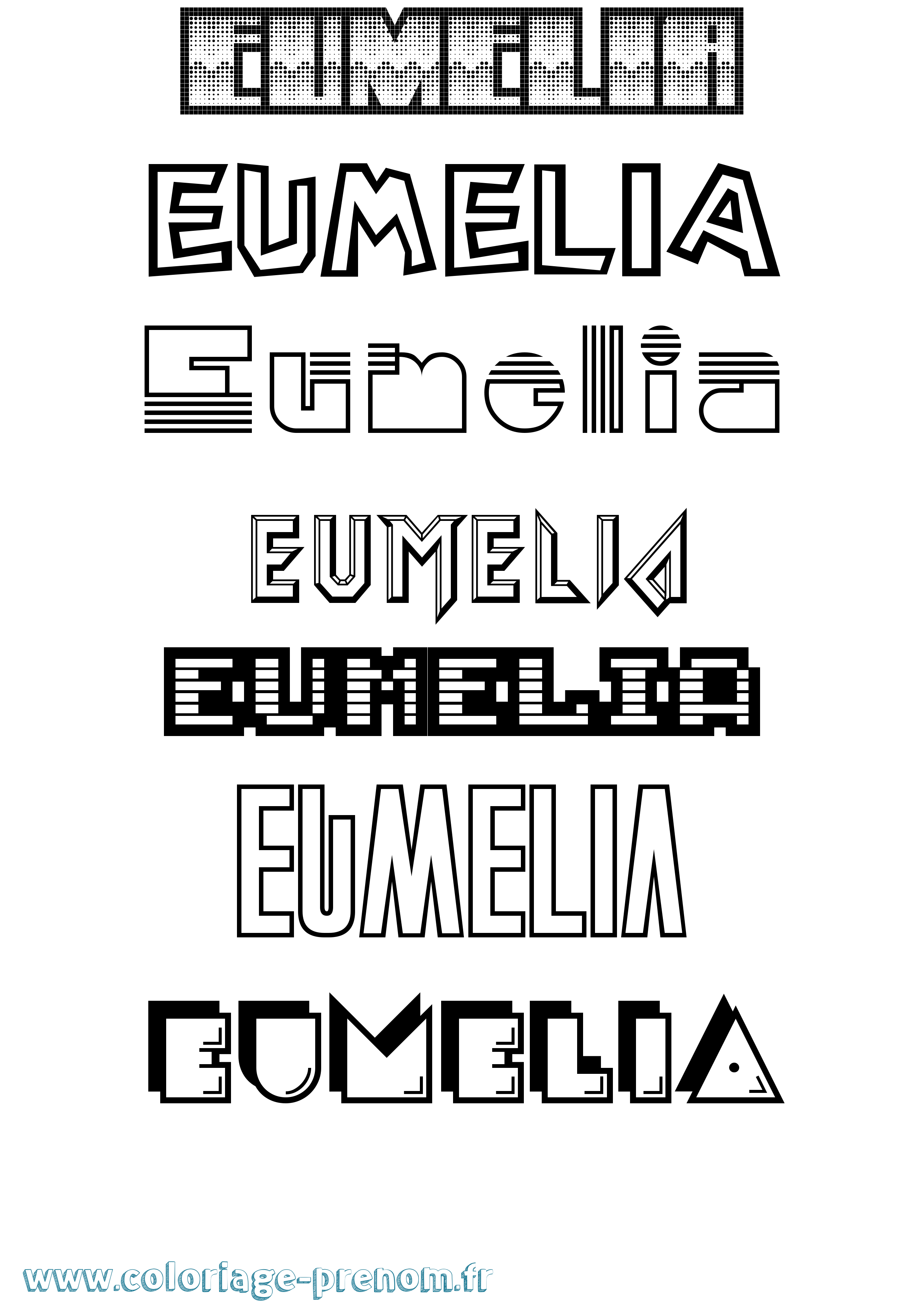 Coloriage Eumelia Jeux Vidéos Coloriage prénom Eumelia Jeux Vidéos
