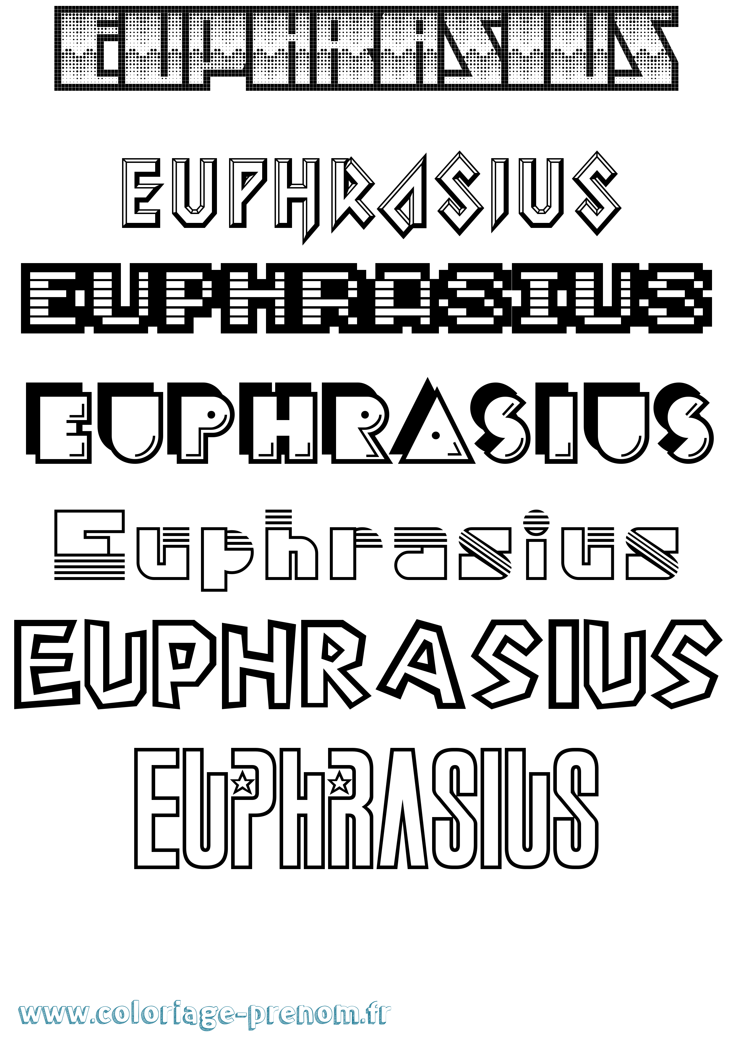 Coloriage Euphrasius Jeux Vidéos Coloriage prénom Euphrasius Jeux Vidéos