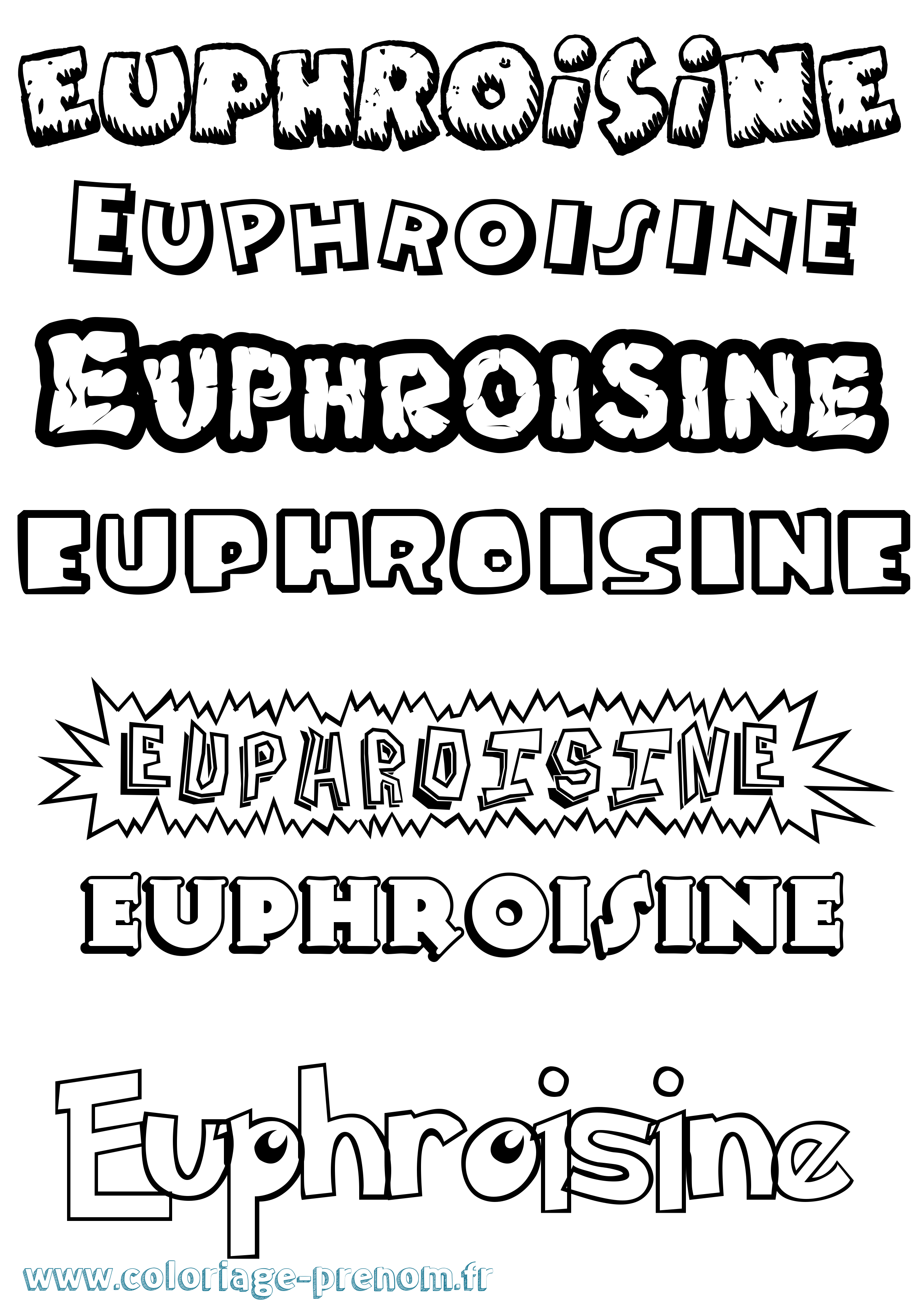 Coloriage Euphroisine Dessin Animé Coloriage prénom Euphroisine Dessin Animé