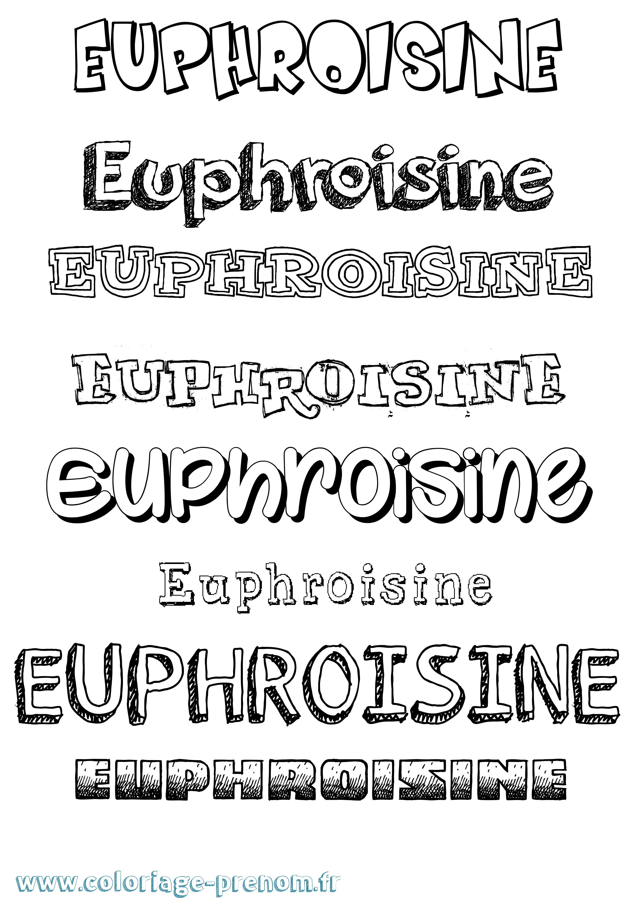 Coloriage Euphroisine Dessiné Coloriage prénom Euphroisine Dessiné