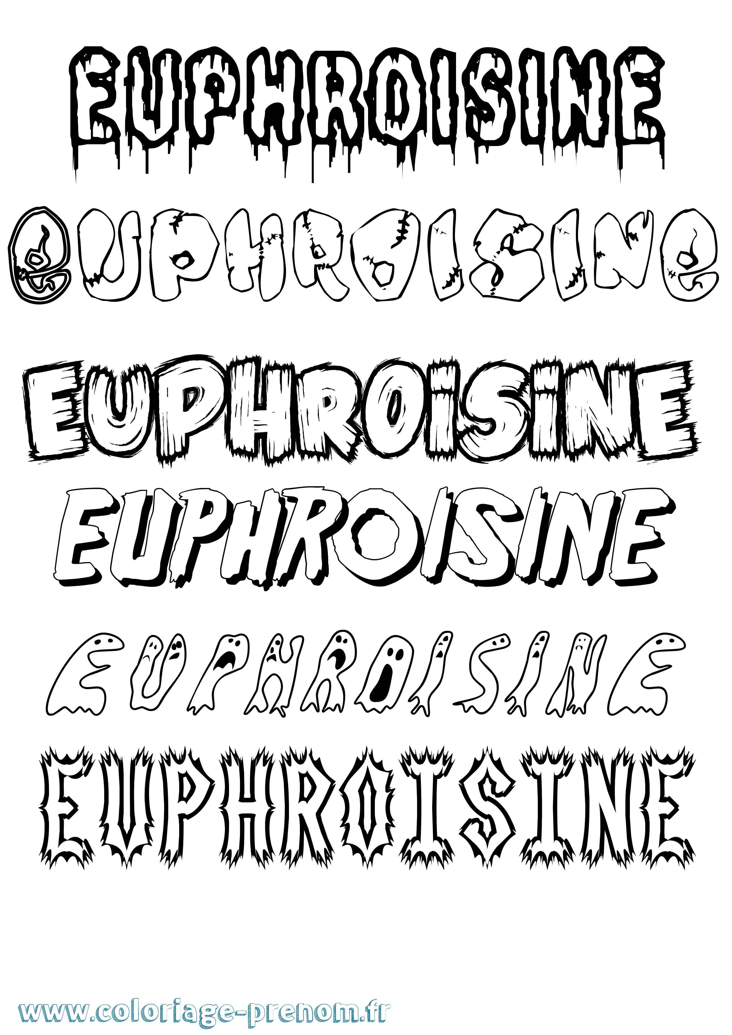 Coloriage Euphroisine Frisson Coloriage prénom Euphroisine Frisson