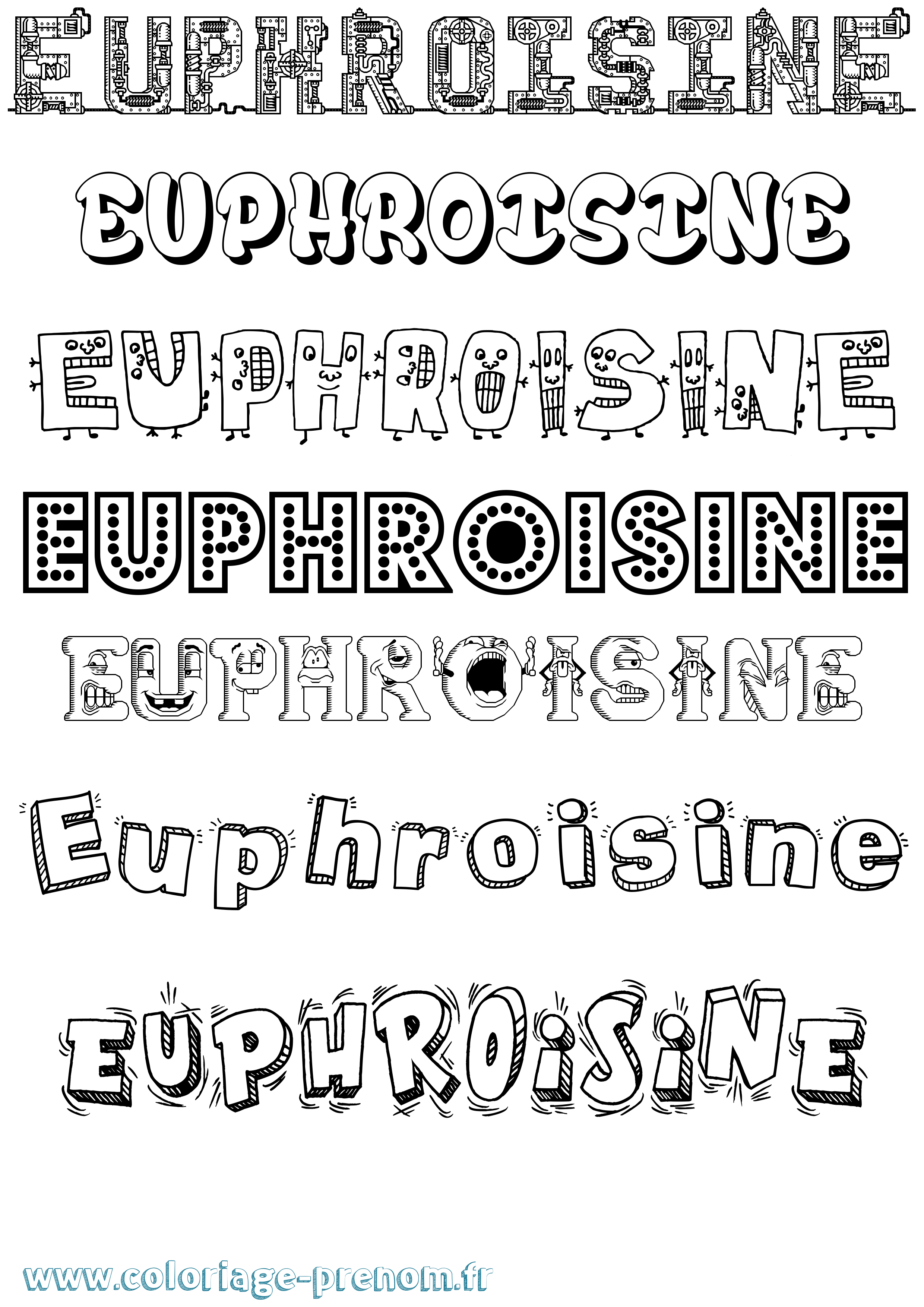 Coloriage Euphroisine Fun Coloriage prénom Euphroisine Fun