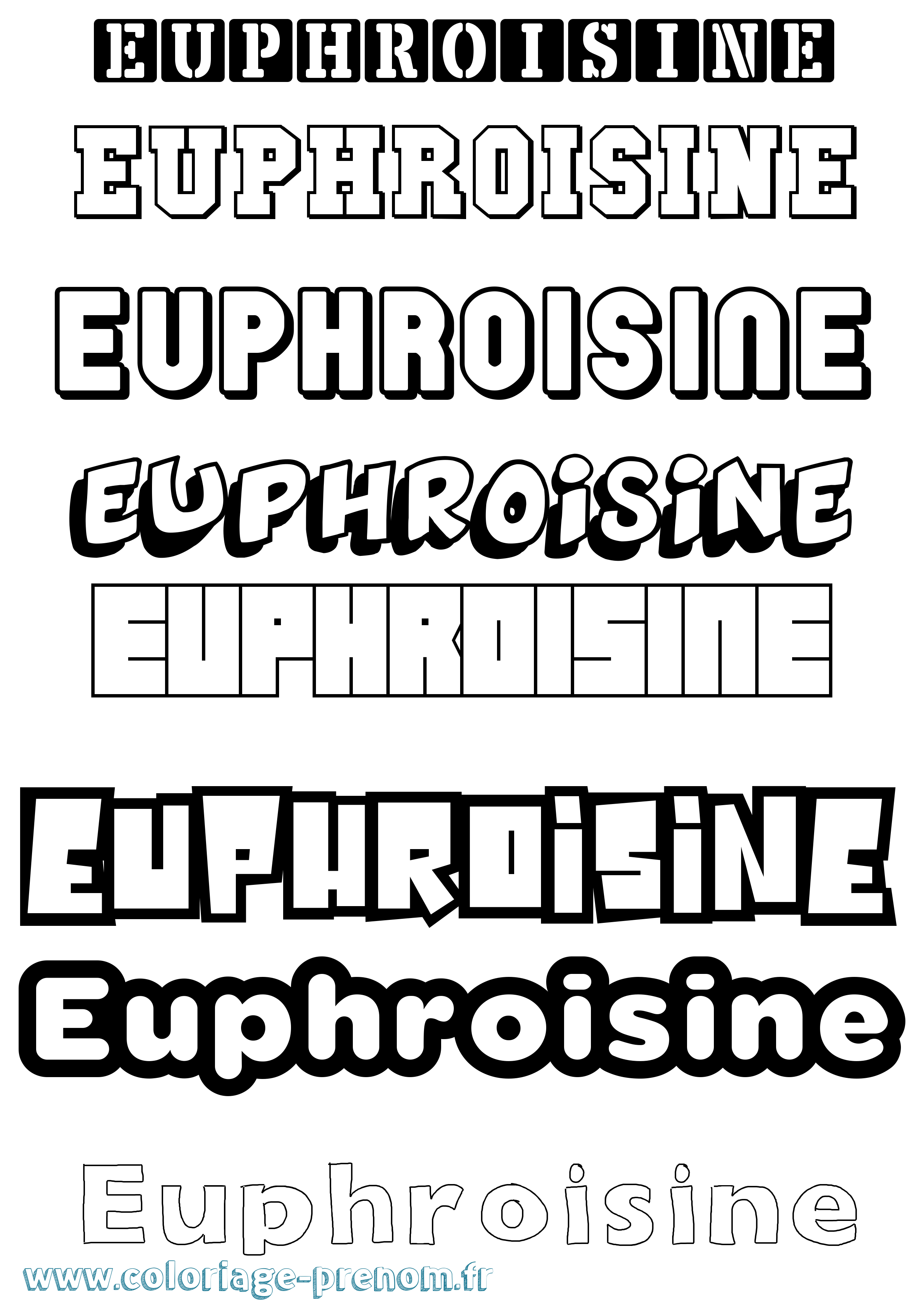 Coloriage Euphroisine Simple Coloriage prénom Euphroisine Simple