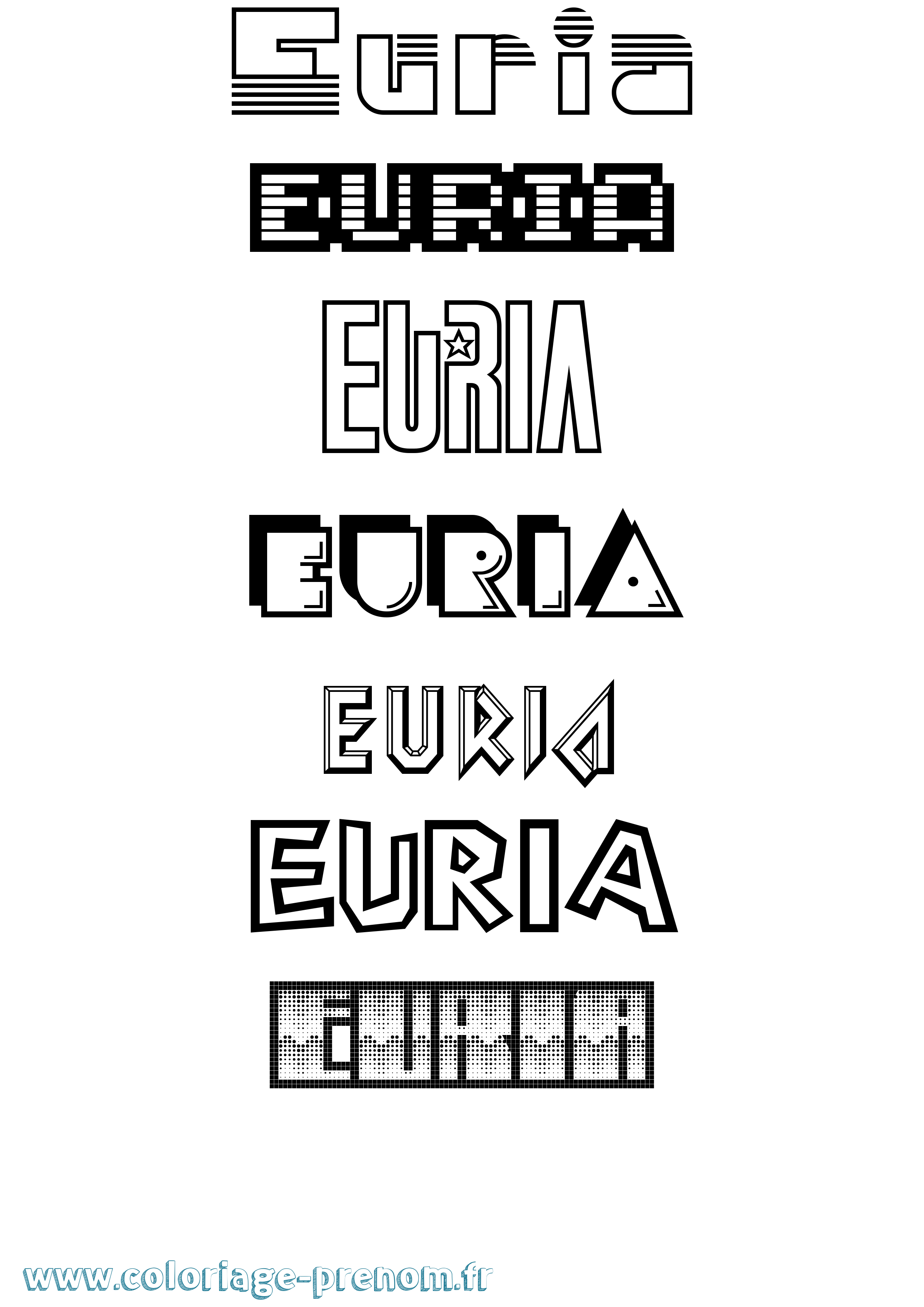 Coloriage Euria Jeux Vidéos Coloriage prénom Euria Jeux Vidéos
