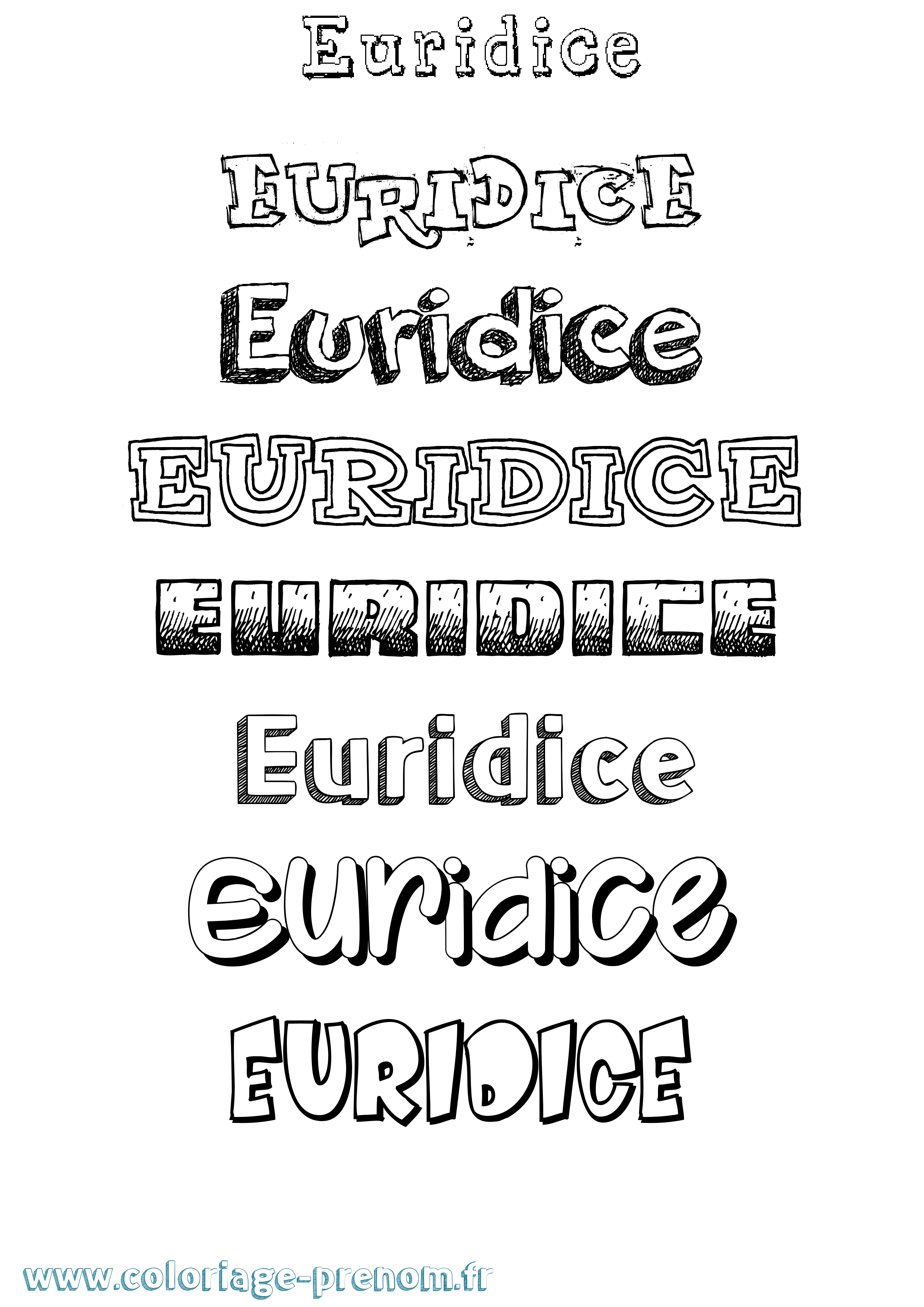 Coloriage Euridice Dessiné Coloriage prénom Euridice Dessiné