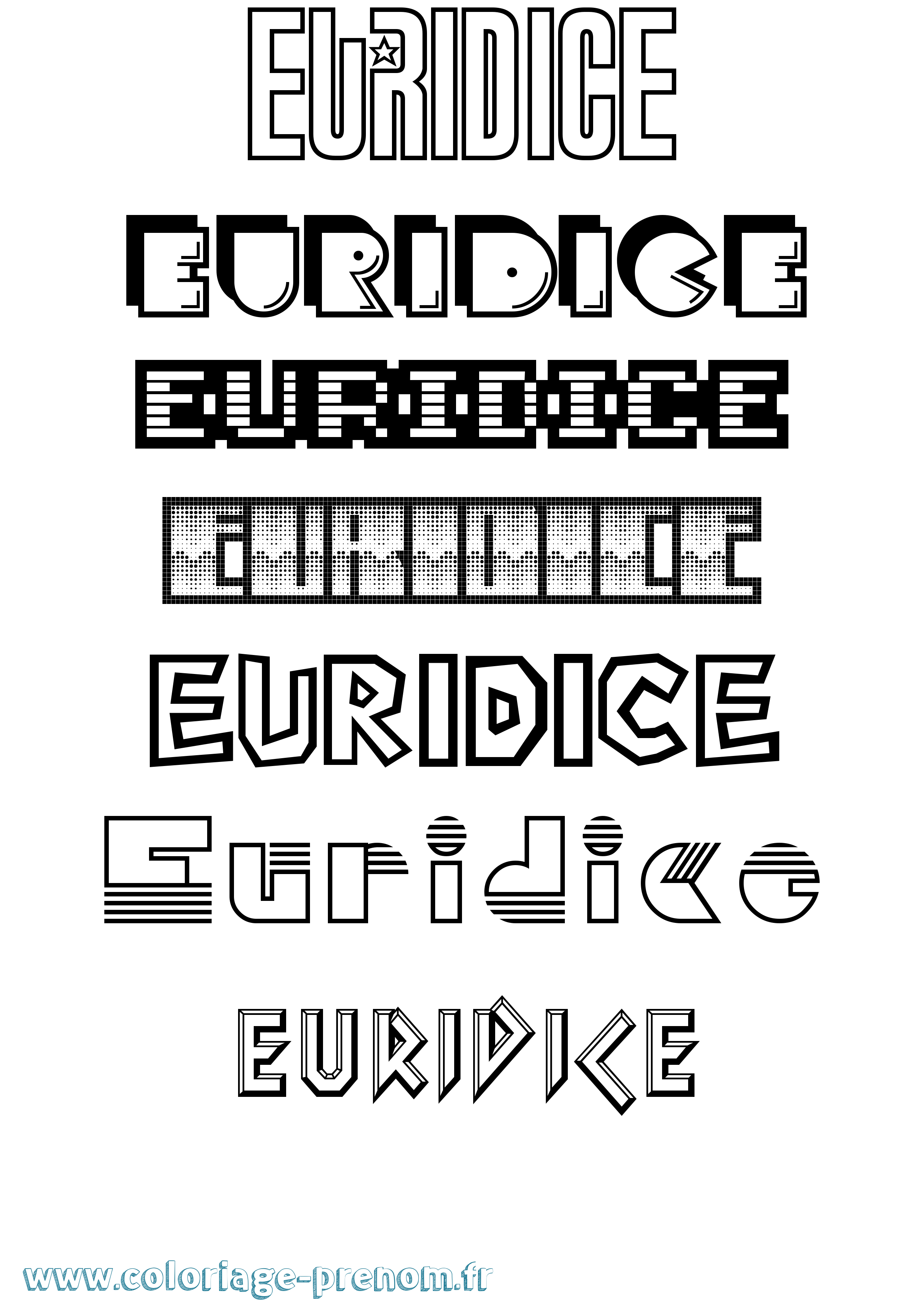 Coloriage Euridice Jeux Vidéos Coloriage prénom Euridice Jeux Vidéos
