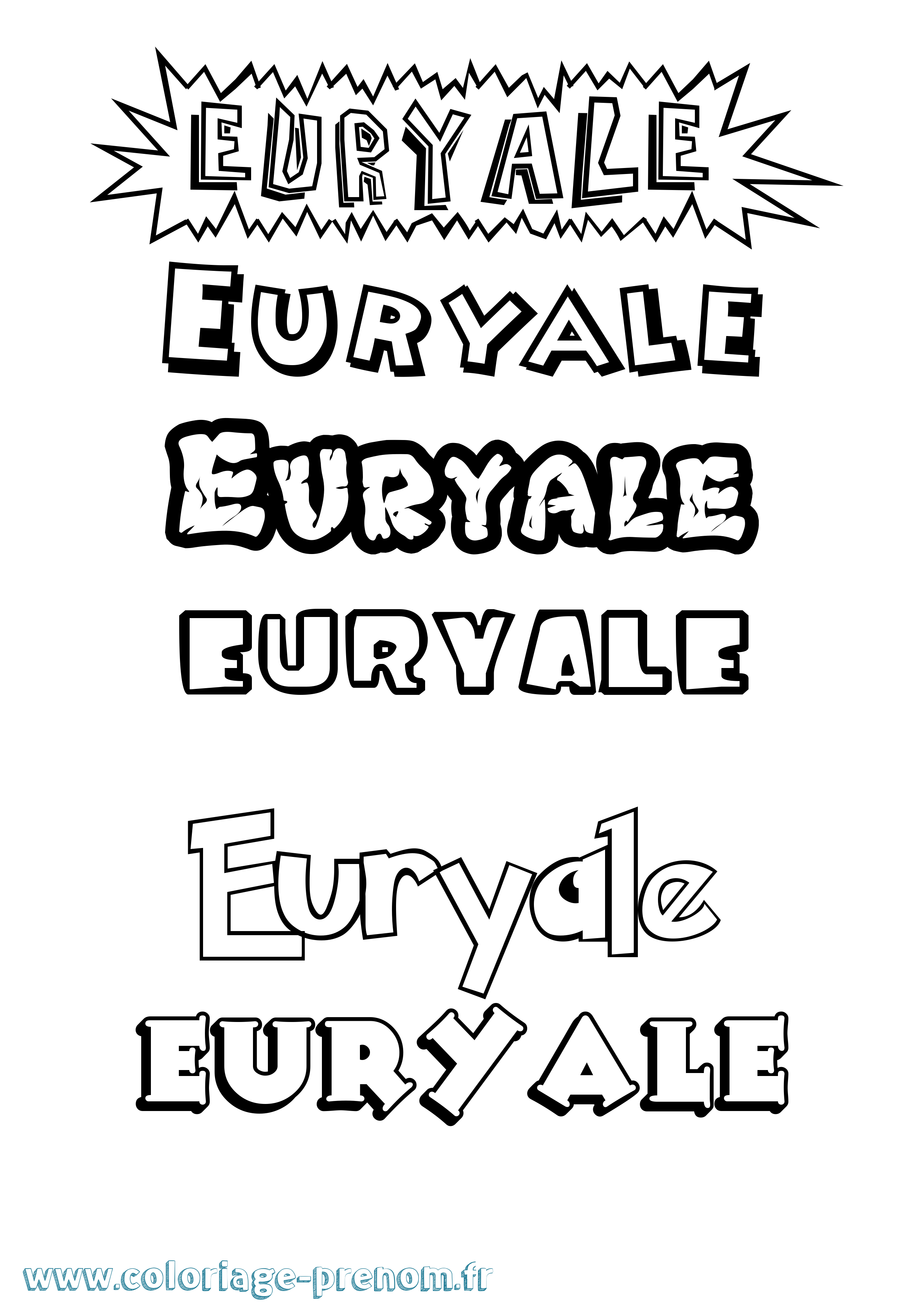 Coloriage Euryale Dessin Animé Coloriage prénom Euryale Dessin Animé