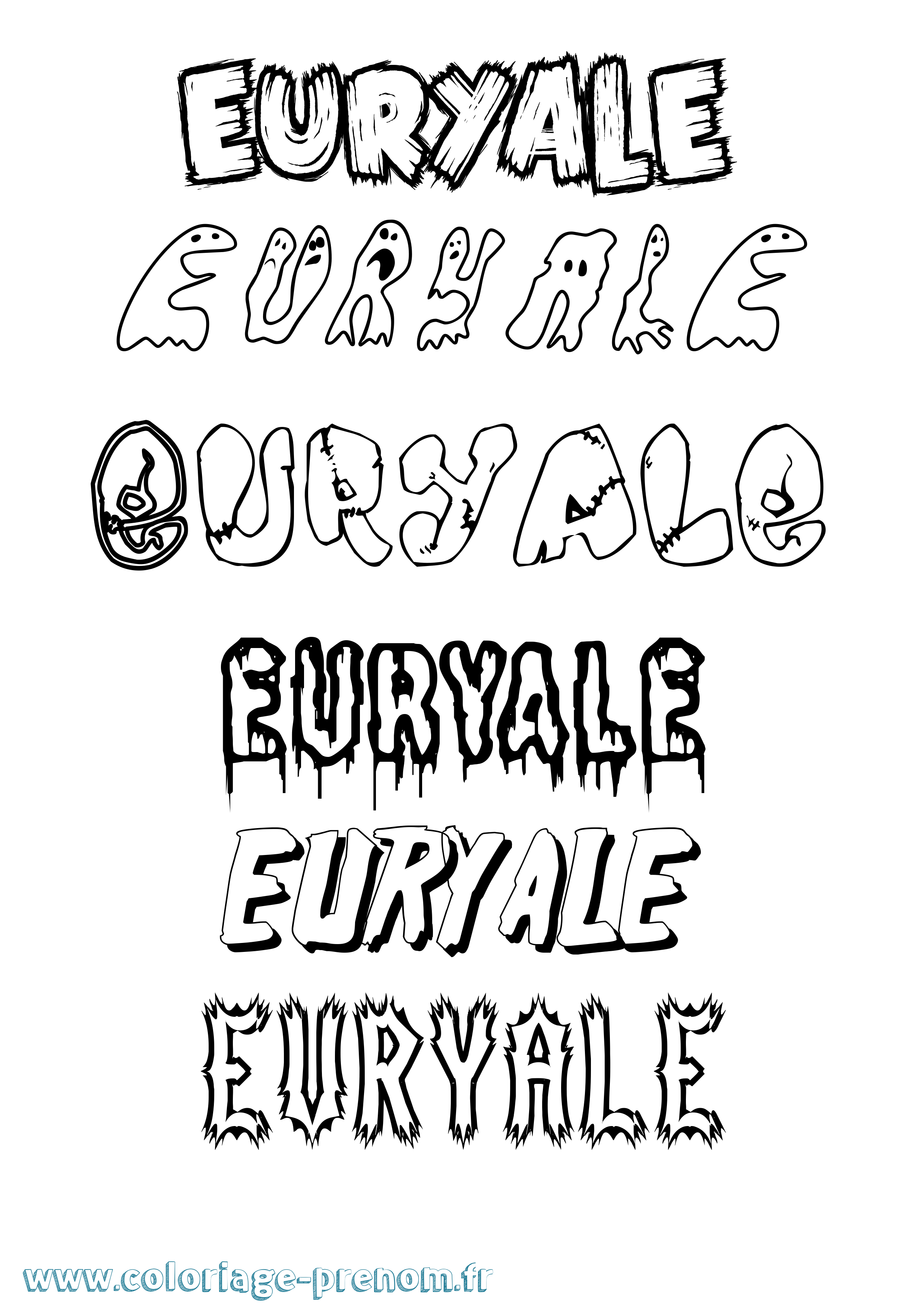Coloriage Euryale Frisson Coloriage prénom Euryale Frisson