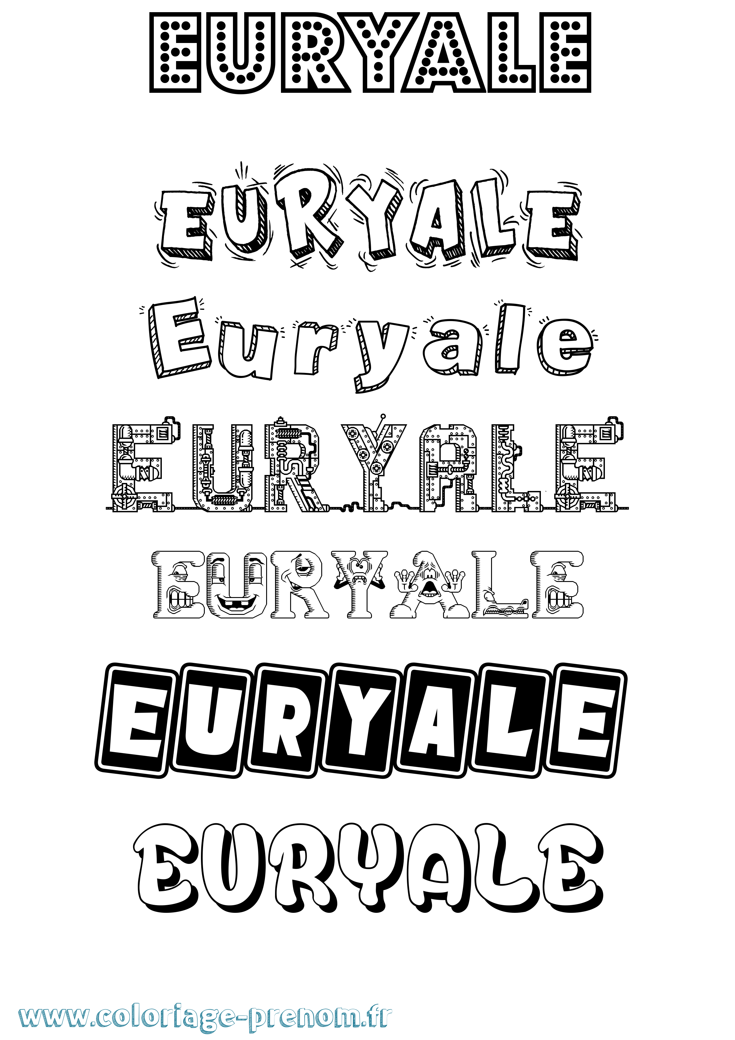 Coloriage Euryale Fun Coloriage prénom Euryale Fun