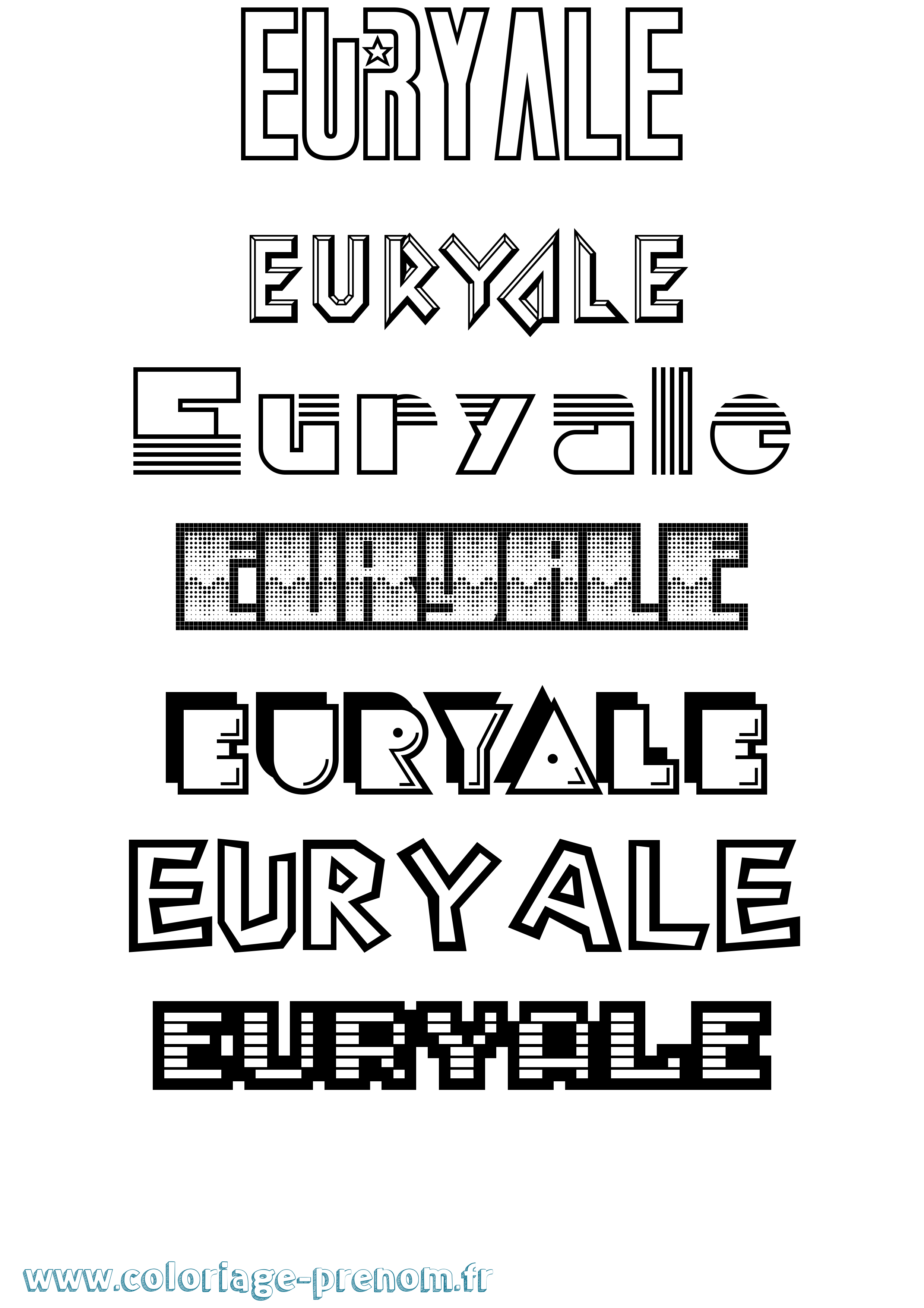 Coloriage Euryale Jeux Vidéos Coloriage prénom Euryale Jeux Vidéos