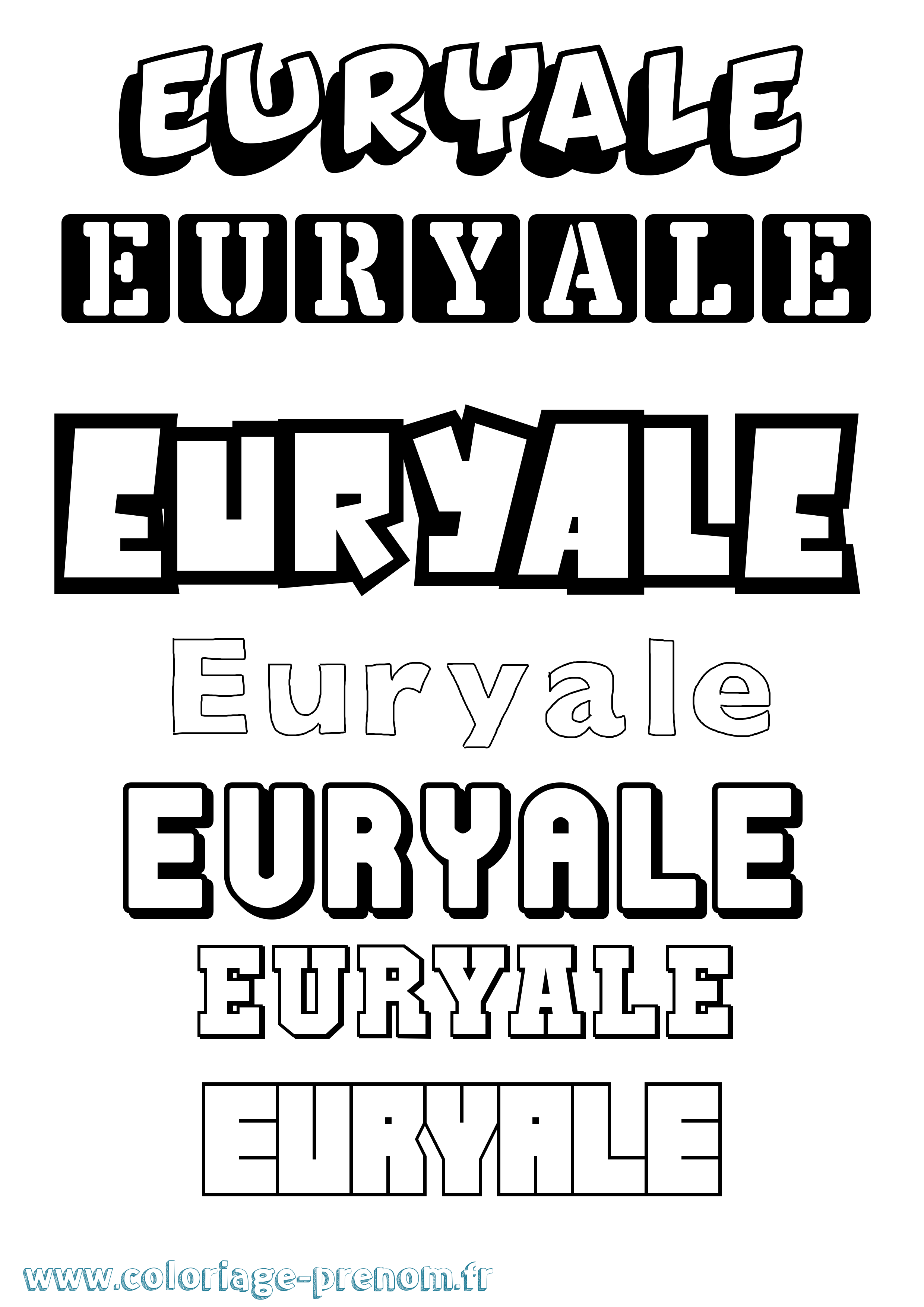 Coloriage Euryale Simple Coloriage prénom Euryale Simple