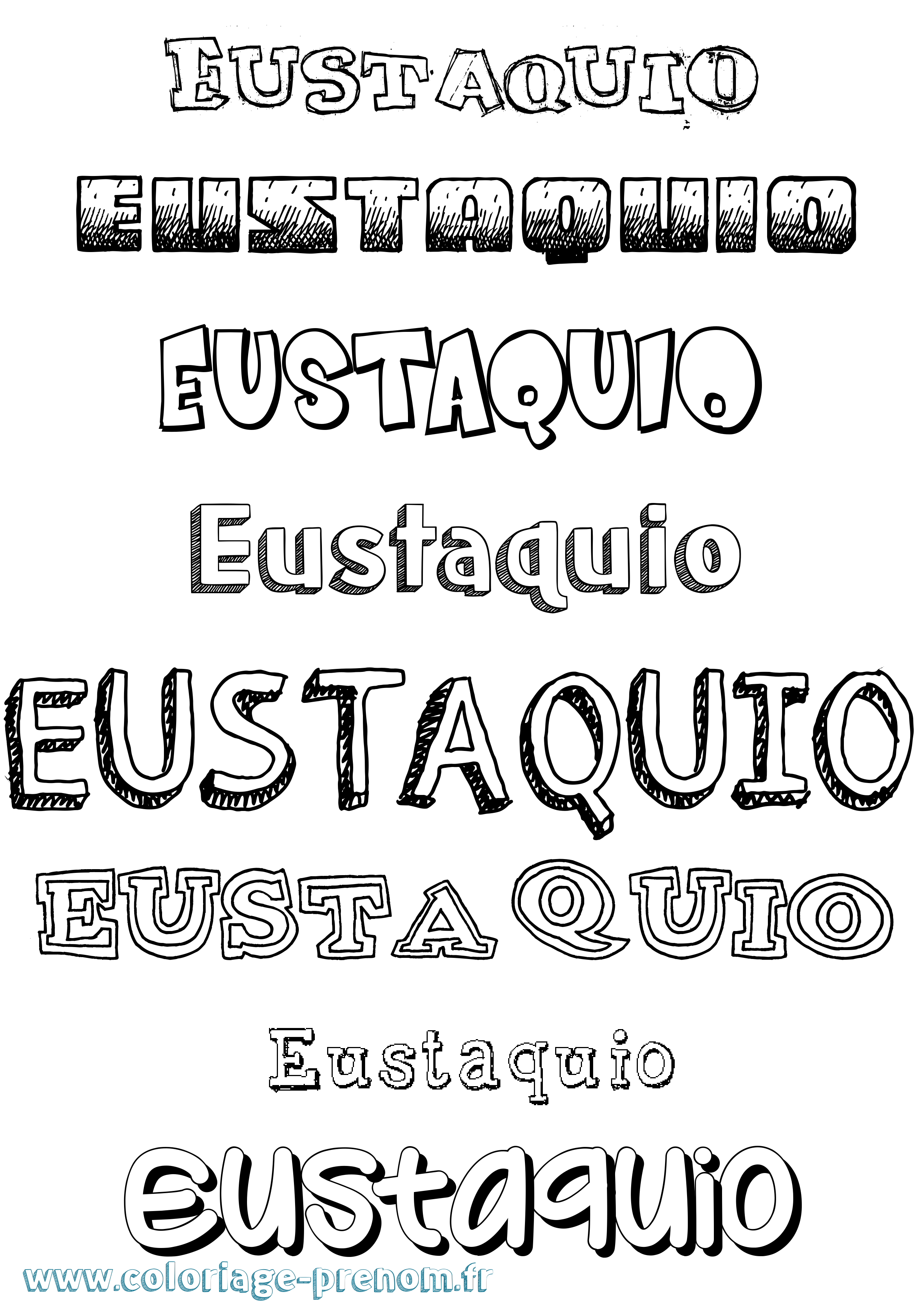 Coloriage Eustaquio Dessiné Coloriage prénom Eustaquio Dessiné