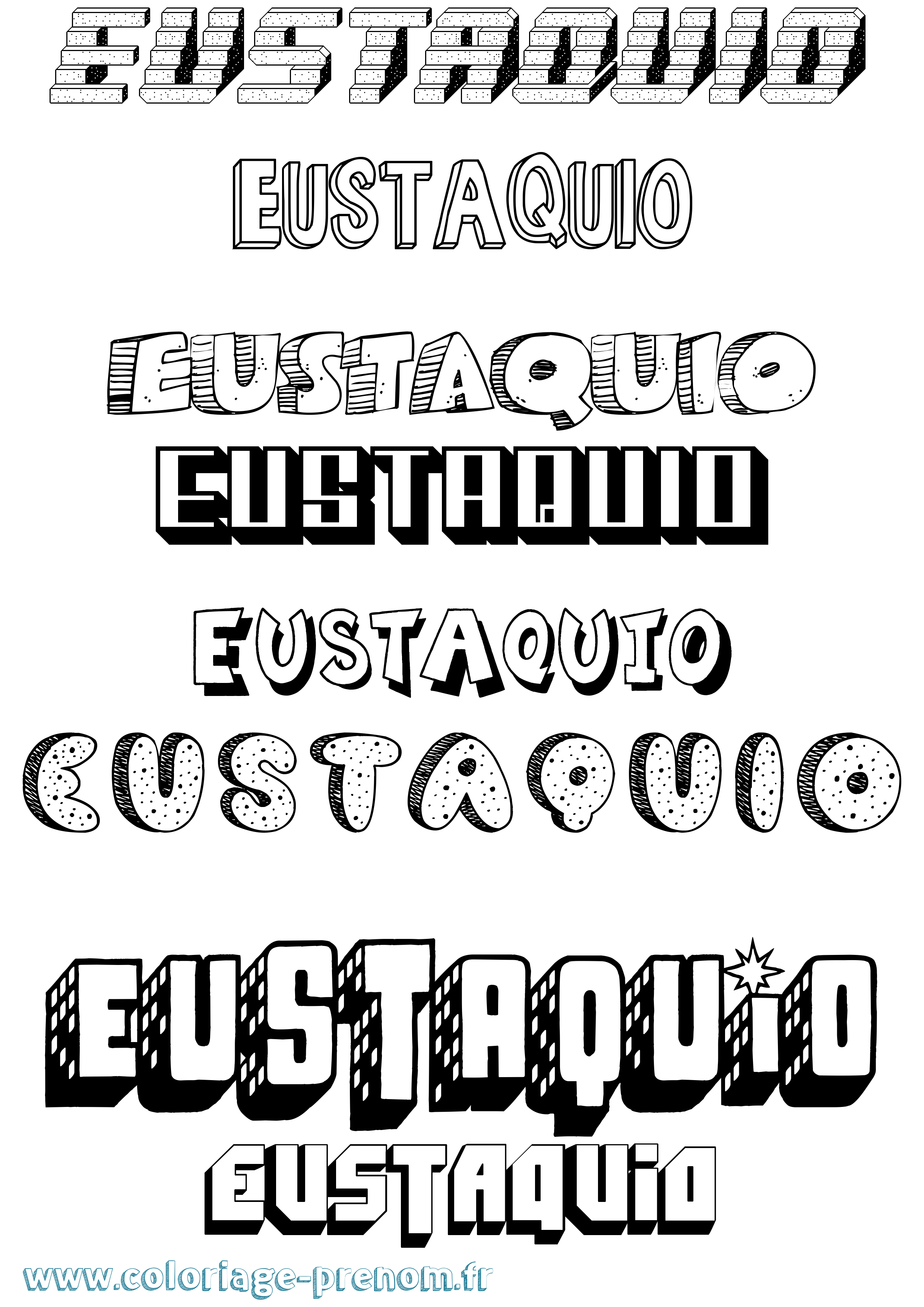 Coloriage Eustaquio Effet 3D Coloriage prénom Eustaquio Effet 3D
