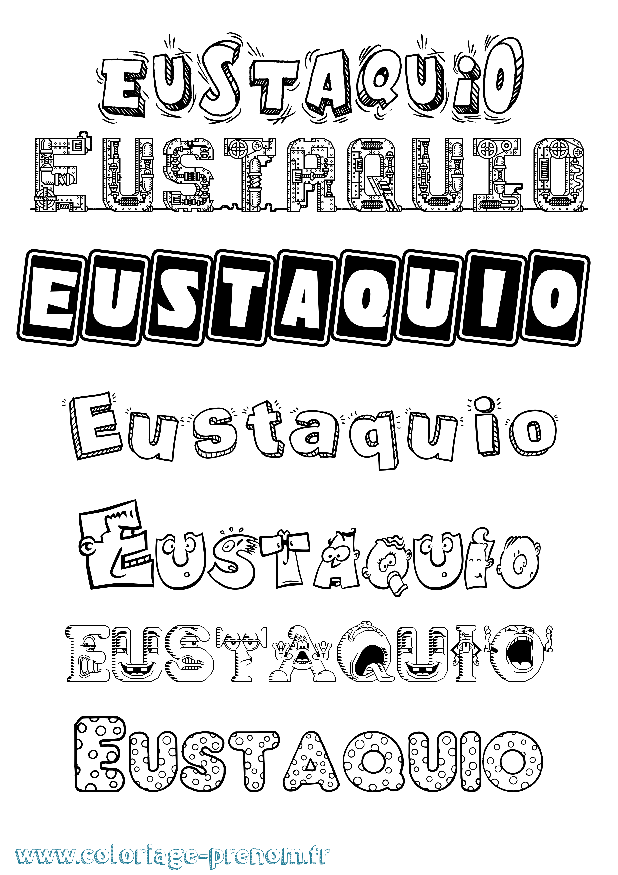 Coloriage Eustaquio Fun Coloriage prénom Eustaquio Fun